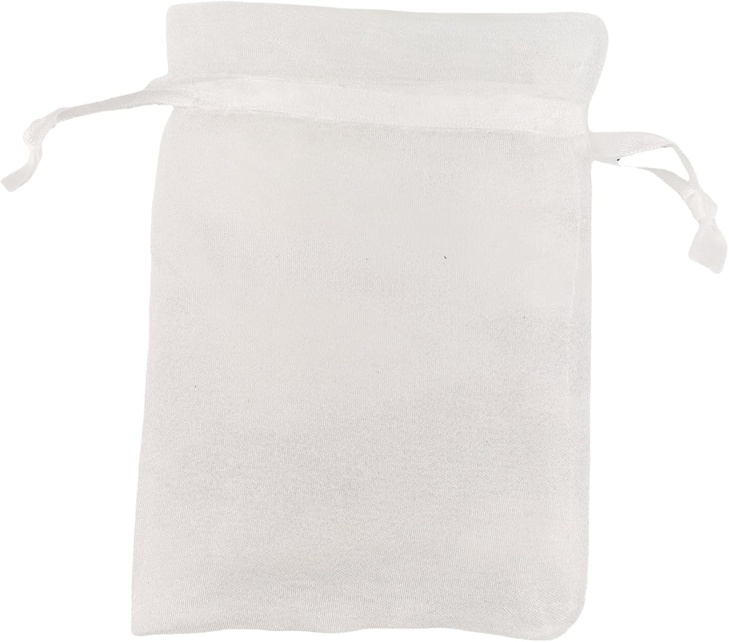 QIANF 20 Pcs 6x9 White Sheer Organza Gift Bags with Drawstring, Goodie Bags Candy Jewelry Mesh Bags Wedding Party Favor Bags Gift Wrapping Supplies