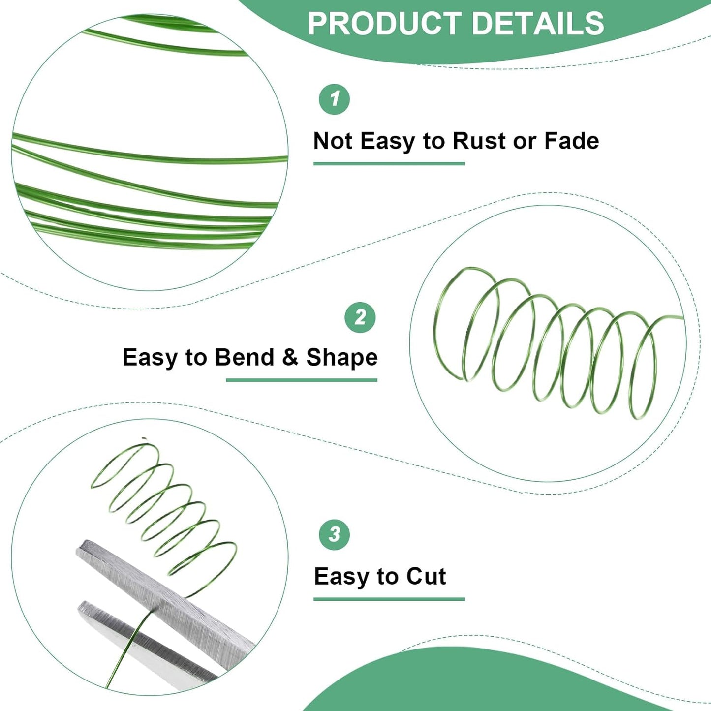 2-Rolls 0.3mm Jewelry Wire, 28 Gauge 328FT Craft Wire Copper Beading Wire for Jewelry Making/Planting/Weaving/DIY Crafting, Soft Metal Wires [100M, Green]