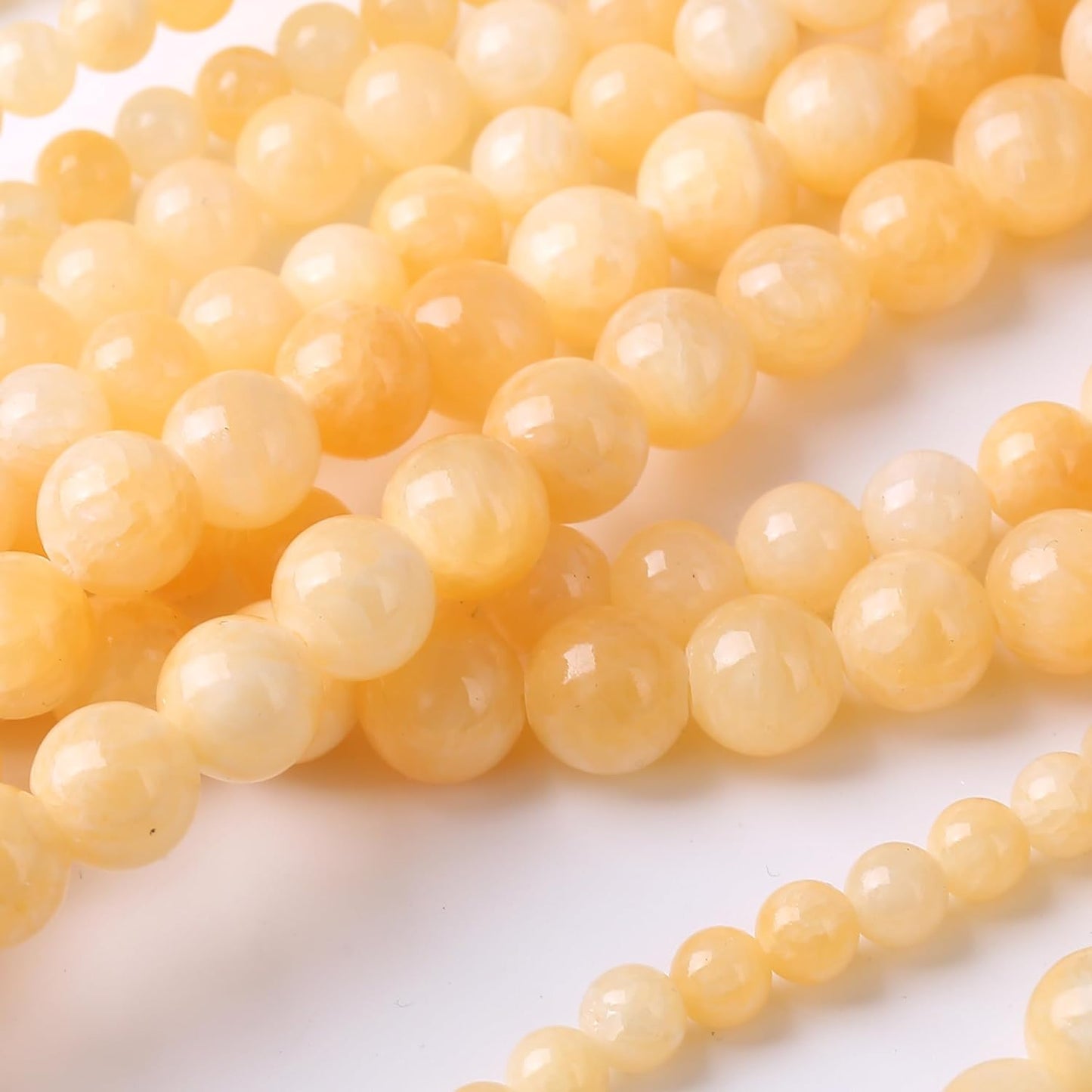 Rice Topaz Stone Beads Gemstone Round Crystal Energy Jade Beads Stone Beads for Jewelry Making DIY Bracelet Necklace Jewelry Making 1 Strand 15.5inch 31PCS 12MM