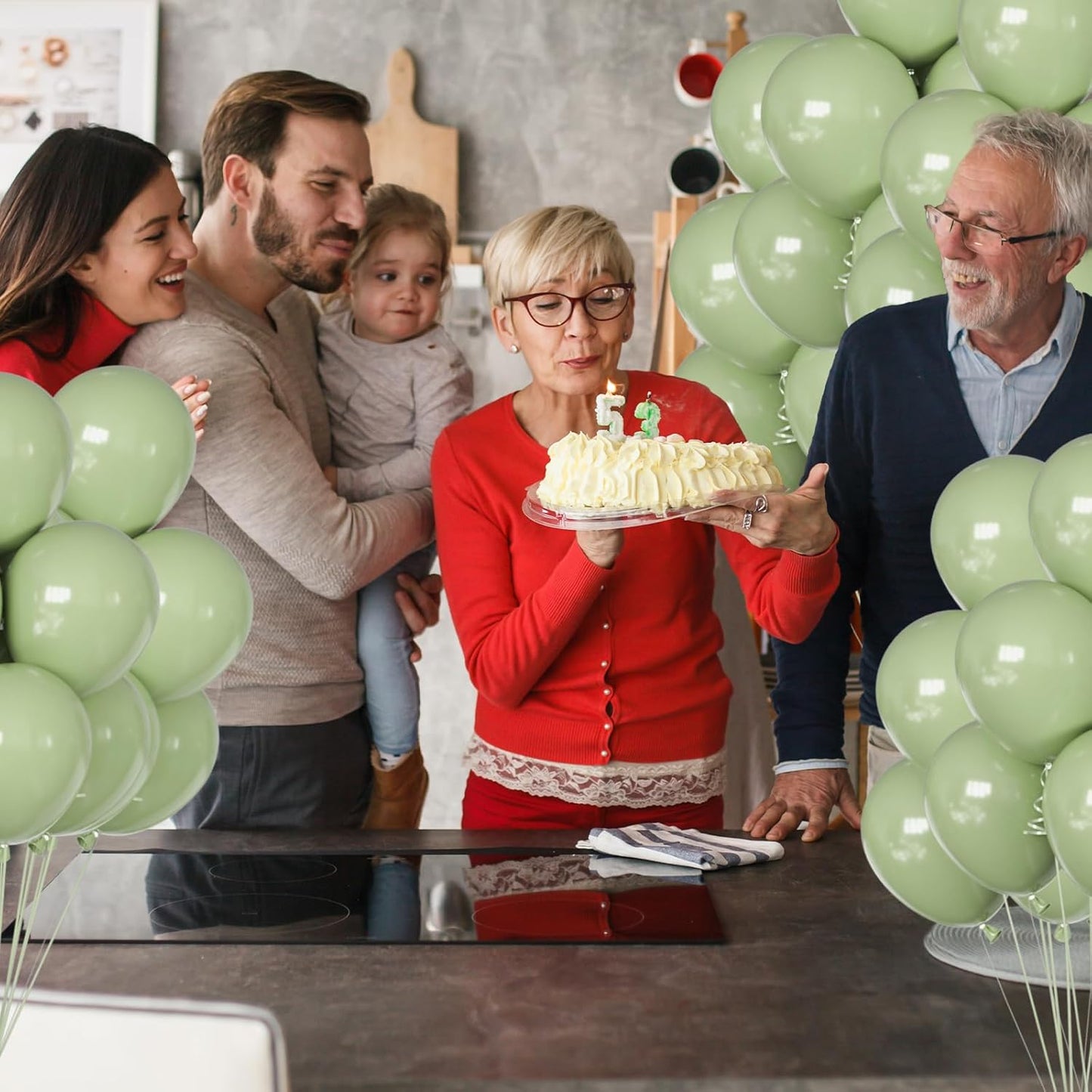 100pcs Sage Green Balloons, 12inch Neutral Olive Green Balloons for BOHO Wedding Birthday Baby Bridal Shower Gender Reveal Party Decoration (with 66ft Ribbon)