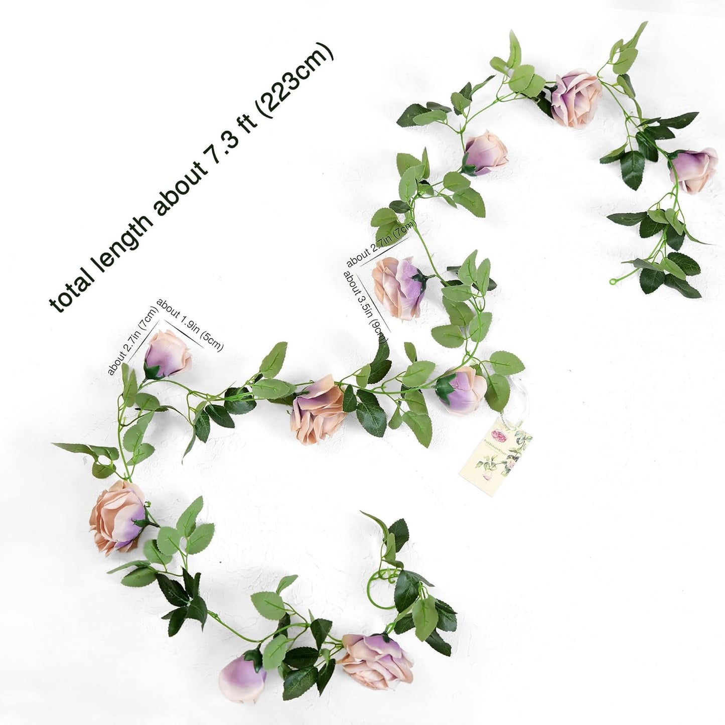 FiveSeasonStuff Smoky Purple Rose Silk Flower Garland Artificial Flowers Decoration Hanging Floral Décor for Wedding Baby Shower Birthday Party Garden 29 Ft 4 Pack