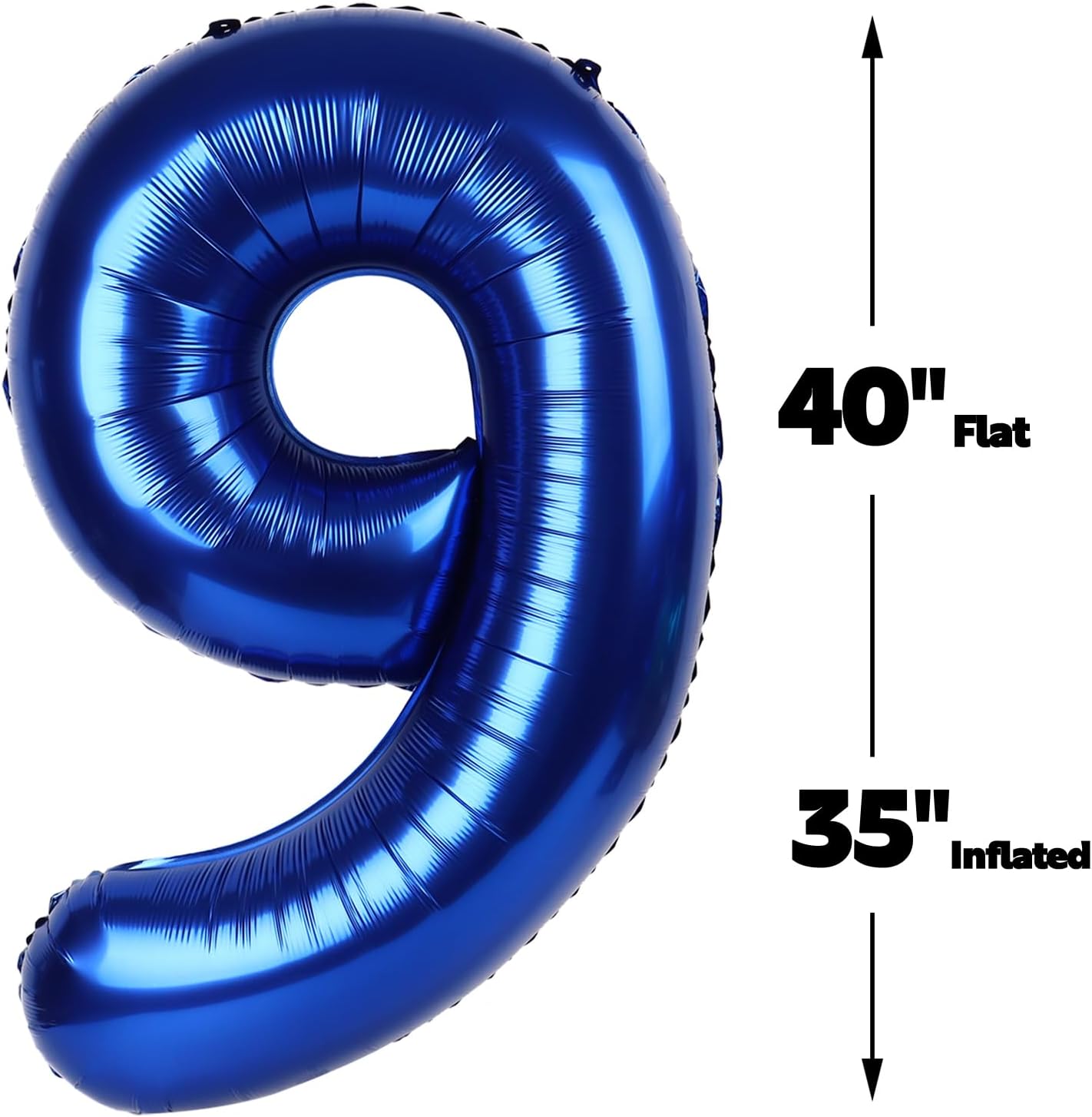Big Night Blue 40 Inch 9 Balloon Number, Jumbo Giant 9th 19 29 39 49 99 Birthday Party Decorations, Large Night Blue Foil Balloons Anniversary Birthday Party Engagement Decorations