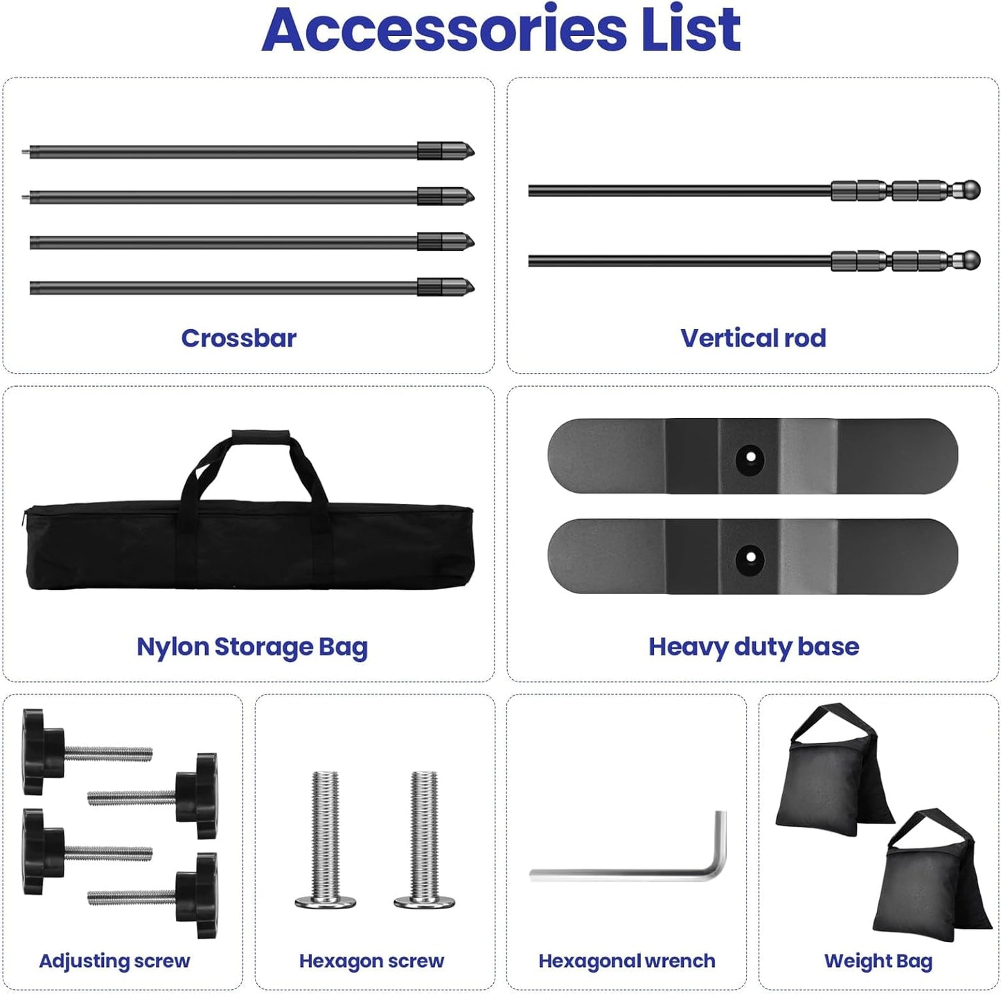 Jiang&Rong 10x8ft Photo Backdrop Stand Kit - Adjustable Telescopic Booth Background Stand with Step and Repeat Frame for Professional Photography, Trade Shows, Events