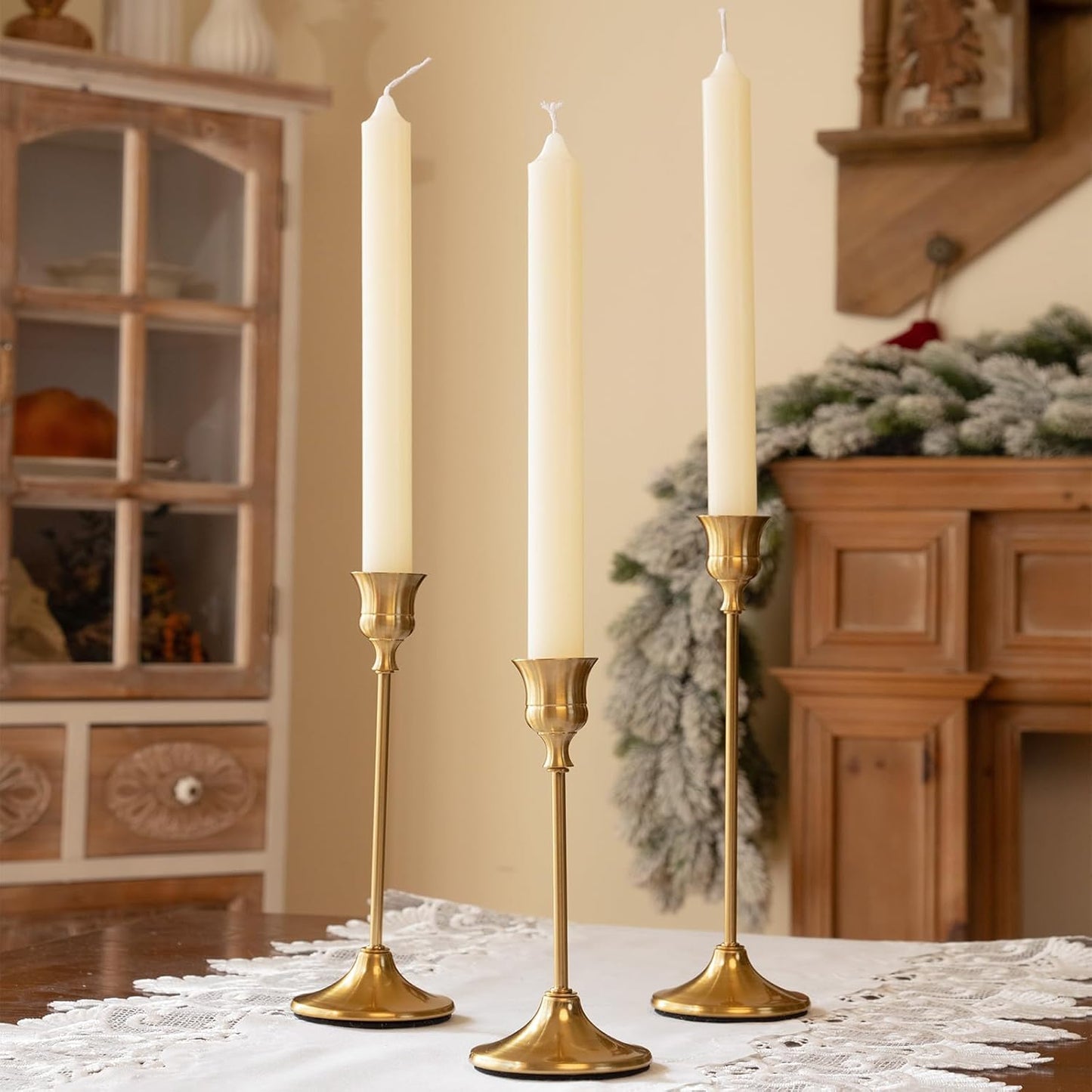 Candlestick Holders Gold Taper Candle Holders 3 pcs Candle Sticks Holders for Home Decor Table Centerpiece Wedding Housewarming Festival