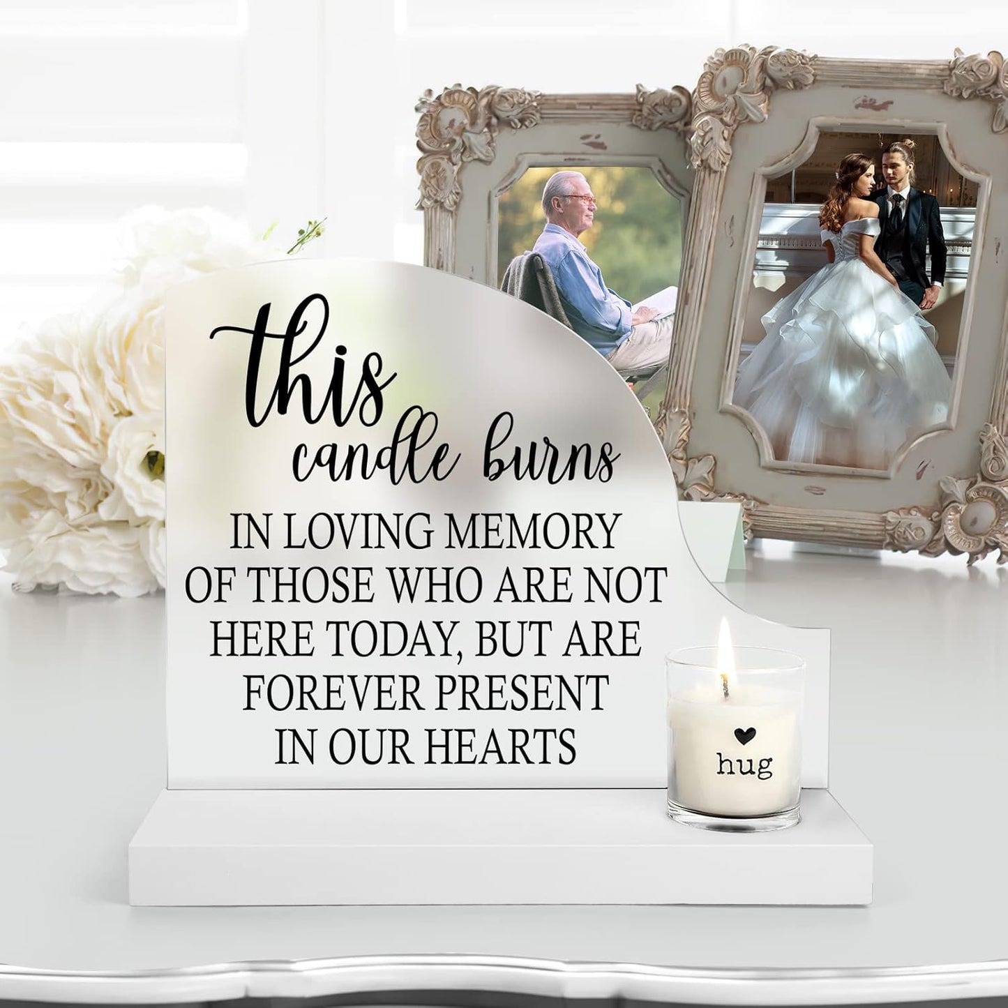 Wedding Remembrance-Sympathy Gifts Memorial Candle - Gifts for Loss of Loved One Sign - Wedding Memorial Sign - In Memory of Wedding Decor