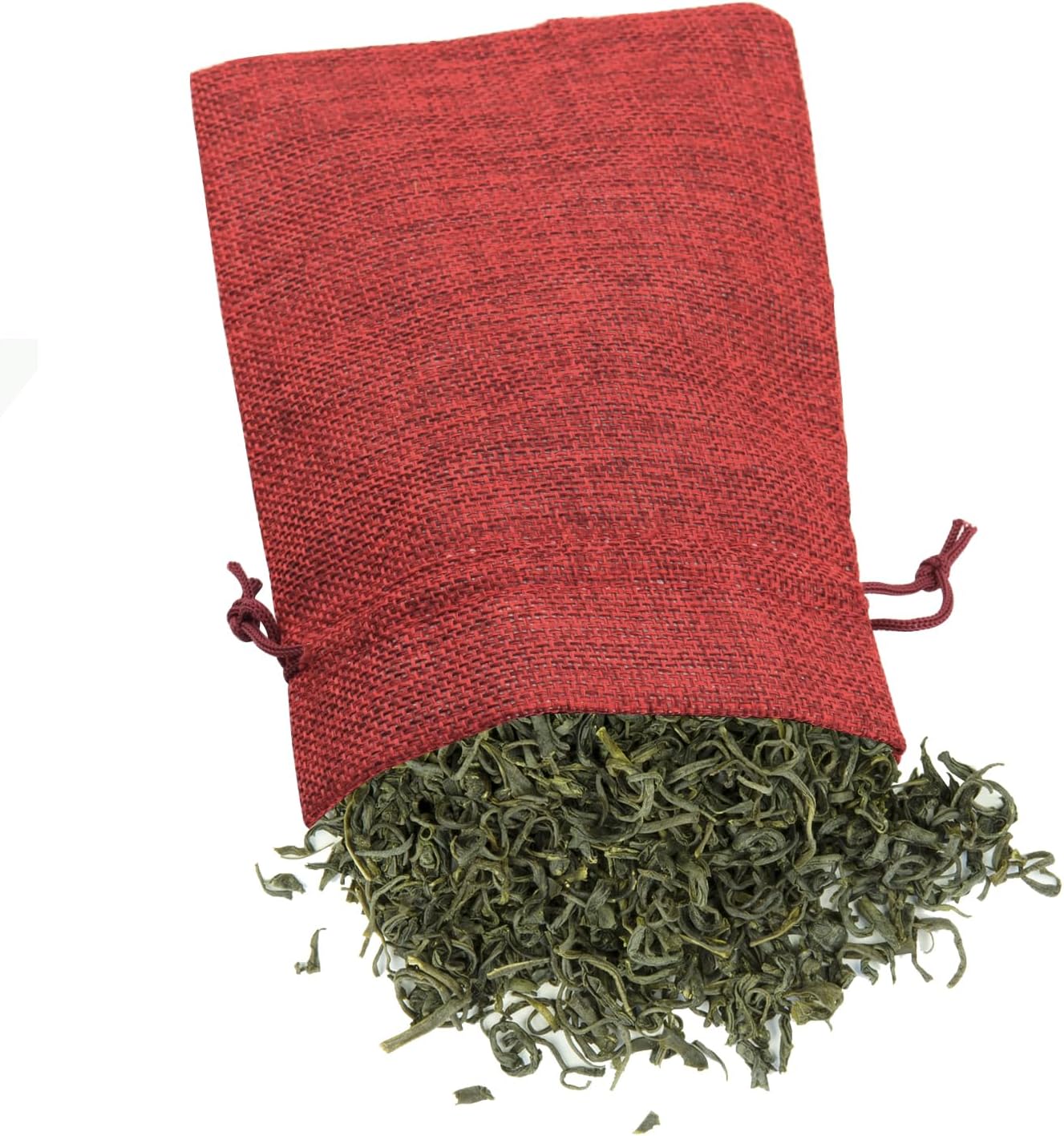 ZOENHOU 50 Packs 5 x 7 Inch Large Burlap Bags with Drawstring, Durable Wine Red Jute Drawstring Bags, Dustproof Burlap Sacks for Favors Party DIY Craft