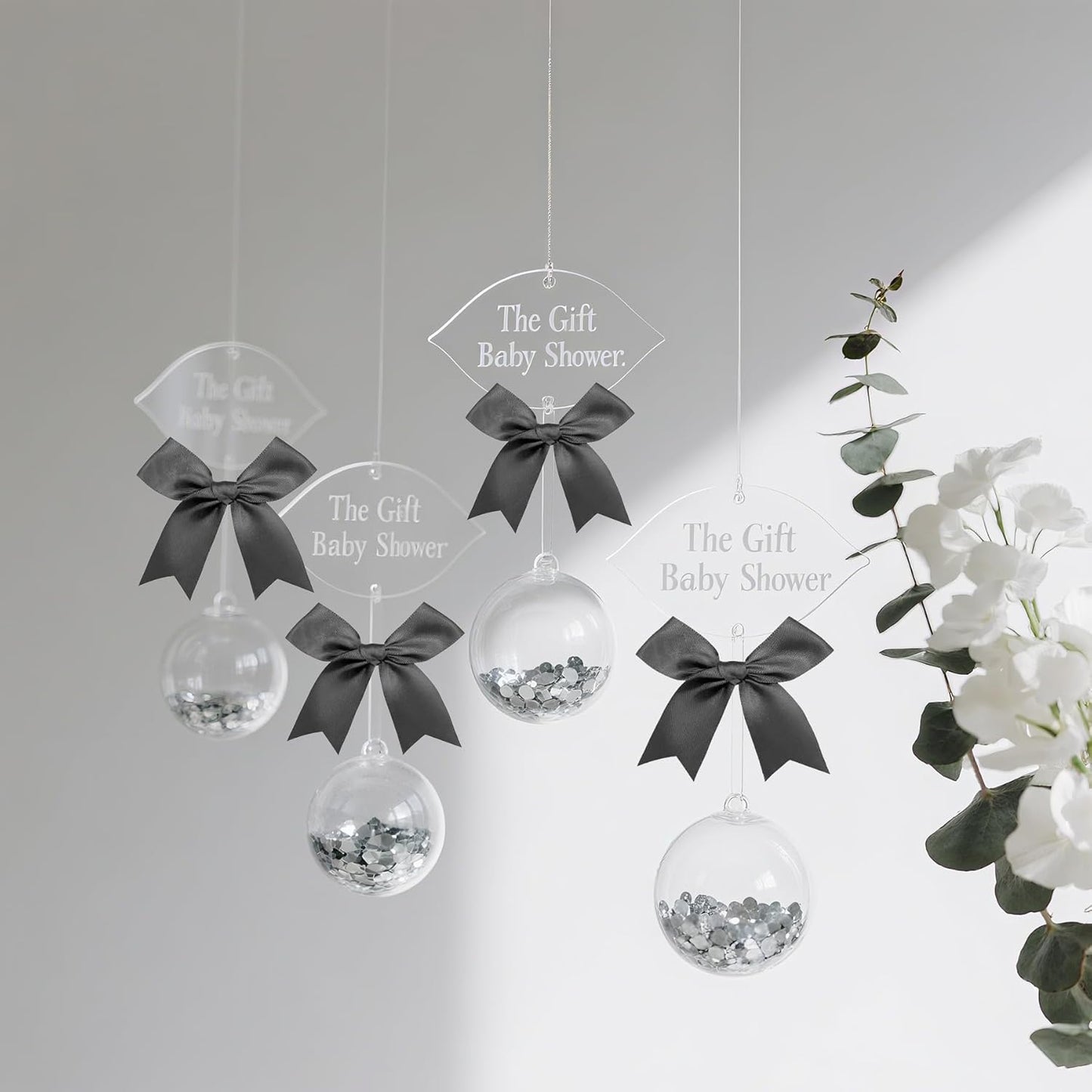 50 Pieces Gift Wrap Bows Premium Satin Ribbon Bows 3.3 Inch Craft Bows for Gift Wrapping DIY Treat Bags Holiday Gifts Bag Party Decorations, Wedding Decor Christmas Birthday Presents (Black)