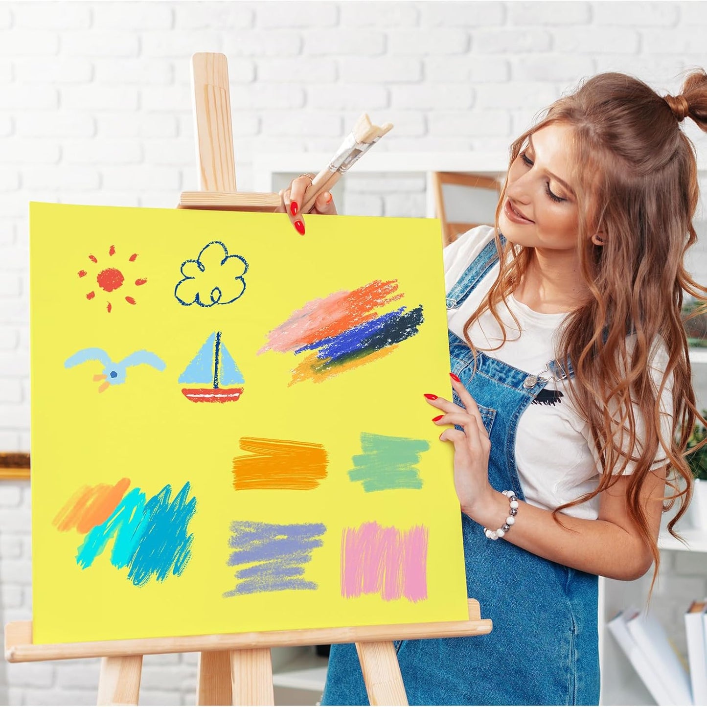 Vanhench 36" x 2400" (200') Yellow Wrapping Paper for Birthday, Solid Color Art Kraft Craft Paper for Gift Wrapping, Birthday, Bouquet Flower Crafts Packing Poster Bulletin Board