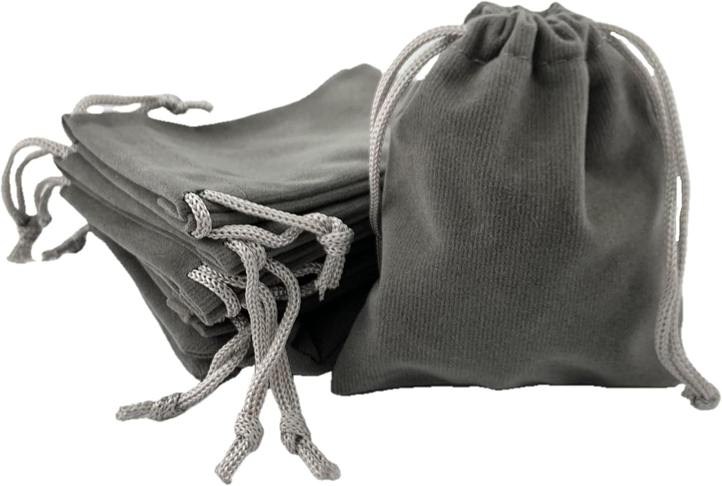 Palmhomee Pack of 48 3x4 Inch Velvet Drawstring Bags Gift Bag Velvet Pouch For Jewelry Wedding and Party Favor (Gray)