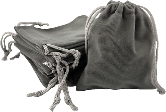 Palmhomee Pack of 48 3x4 Inch Velvet Drawstring Bags Gift Bag Velvet Pouch For Jewelry Wedding and Party Favor (Gray)