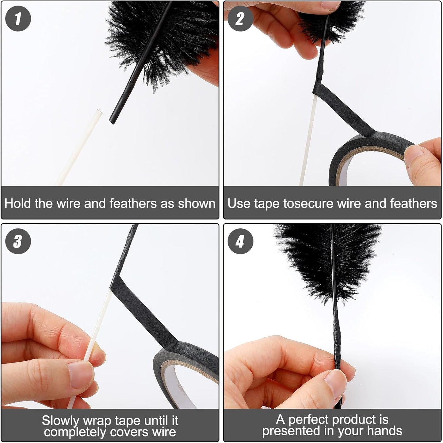 6 Sets Wedding Table Centerpiece Accessories Including 159 Pieces Natural Ostrich Feather Bulk Plastic Vases and Beads Necklaces for Wedding Home Party Centerpiece Supplies(Black, Red)