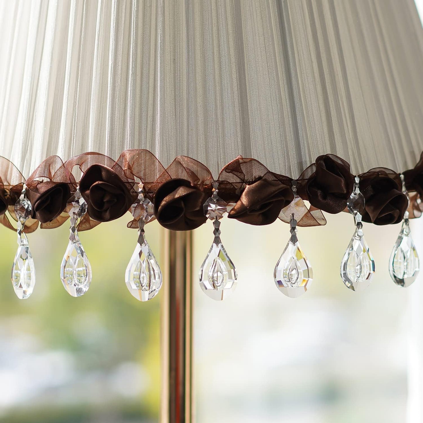 20pcs 38mm Crystal Loquat Shape Chandelier Replacement,Hanging Clear Glass Crystals for Chandelier,Crystal Prisms Beads for Wedding Home Decoration