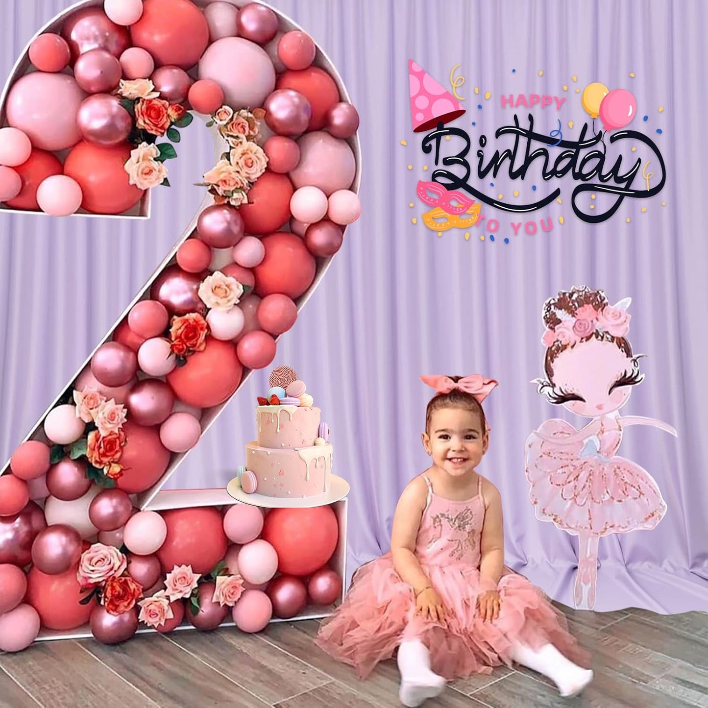 MYSKY HOME 10ft x 7ft Curtains Backdrop Curtains for Parties Light Purple Background Curtains Drapes Wedding Curtains Stage Curtains Rod Pocket Drapes Backdrop for Baby Showers, 5ft x 7ft, 2 Panels