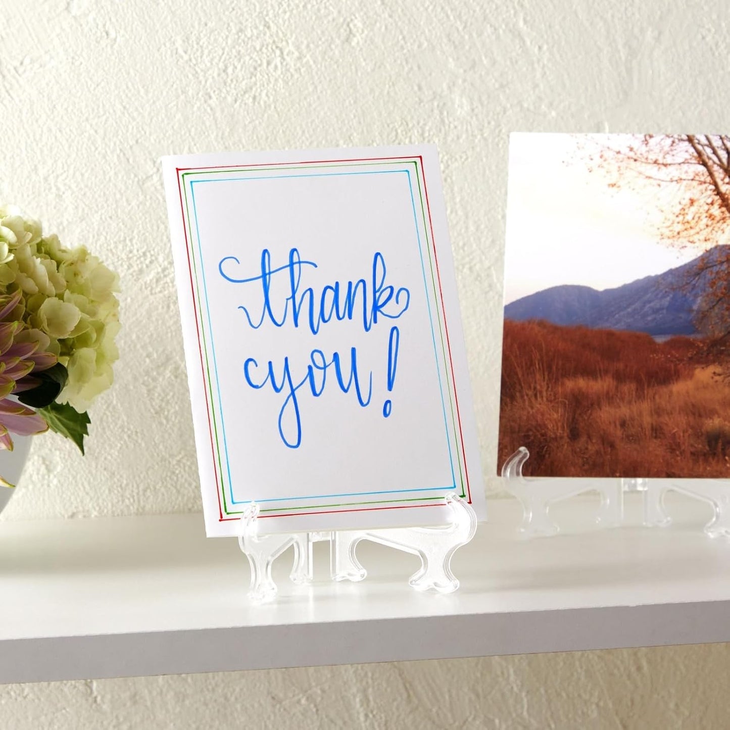 Juvale Clear Mini Easels for Place Cards - 4-Inch Clear Plastic, Pack of 24 - Easels for Pictures - Picture Holders for Tables