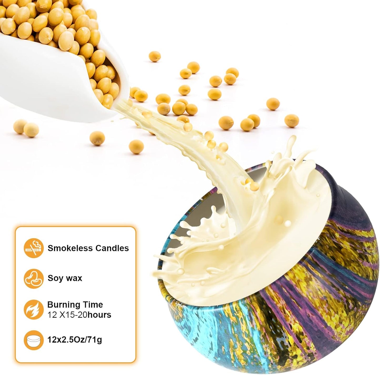 16 Pack Scented Candles Set for Home, Relaxing Stress Relief, Aromatherapy - Natural Soy Wax and Fragrance - Gifts for Women, Mom, Best Friend, Wife, Birthday