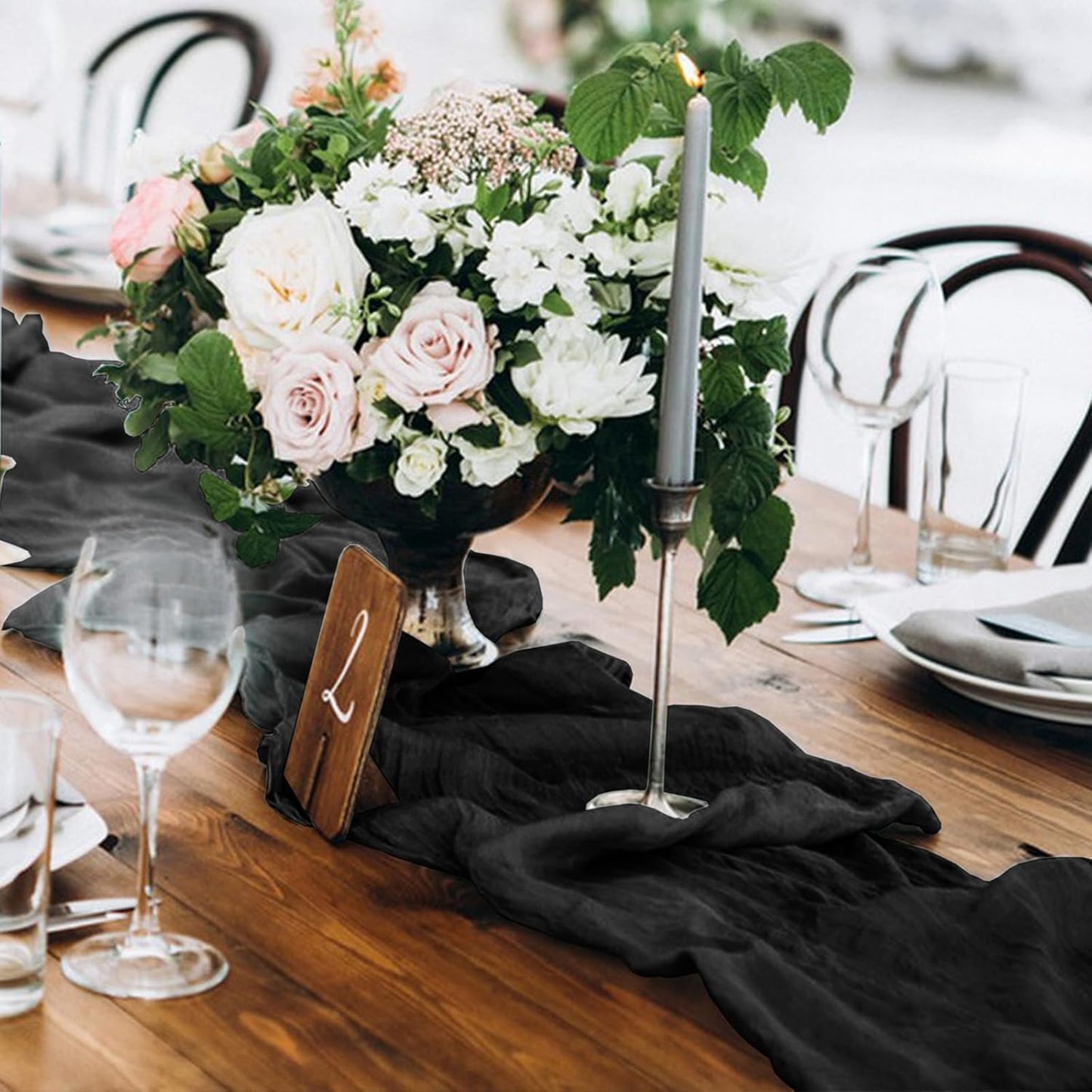 6 Pack Cheesecloth Table Runner 10Ft Christmas Gauze Boho Table Runners for Wedding Decor Bridal Shower Decorations Baby Shower Party(35" x 120")