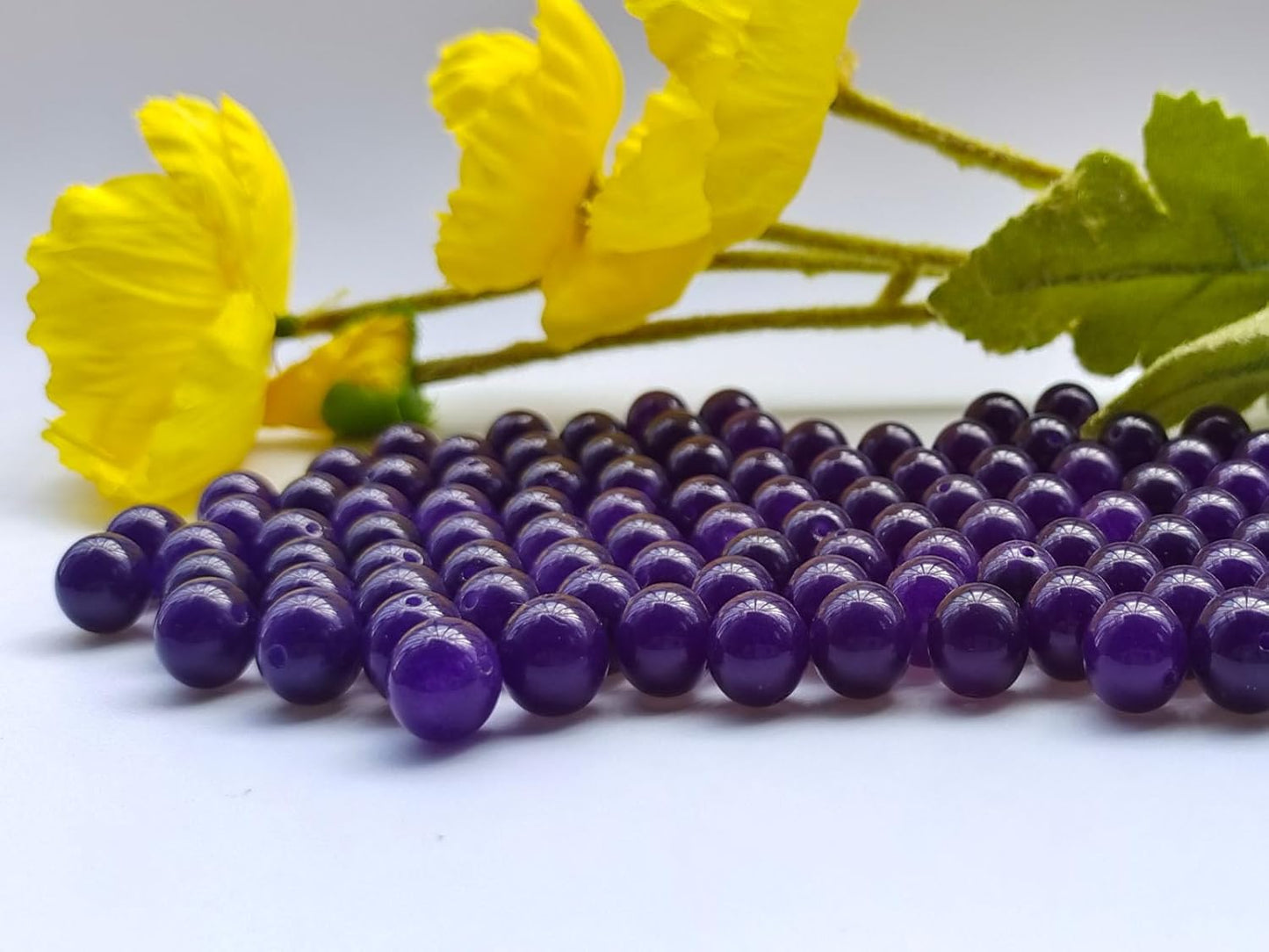 Stone Beads 6mm 140pcs Dark Purple Chalcedony Beads Round Loose Gemstones Beads for Bracelet Necklace Jewelry Making (6mm, 60633 Dark Purple Chalcedony)