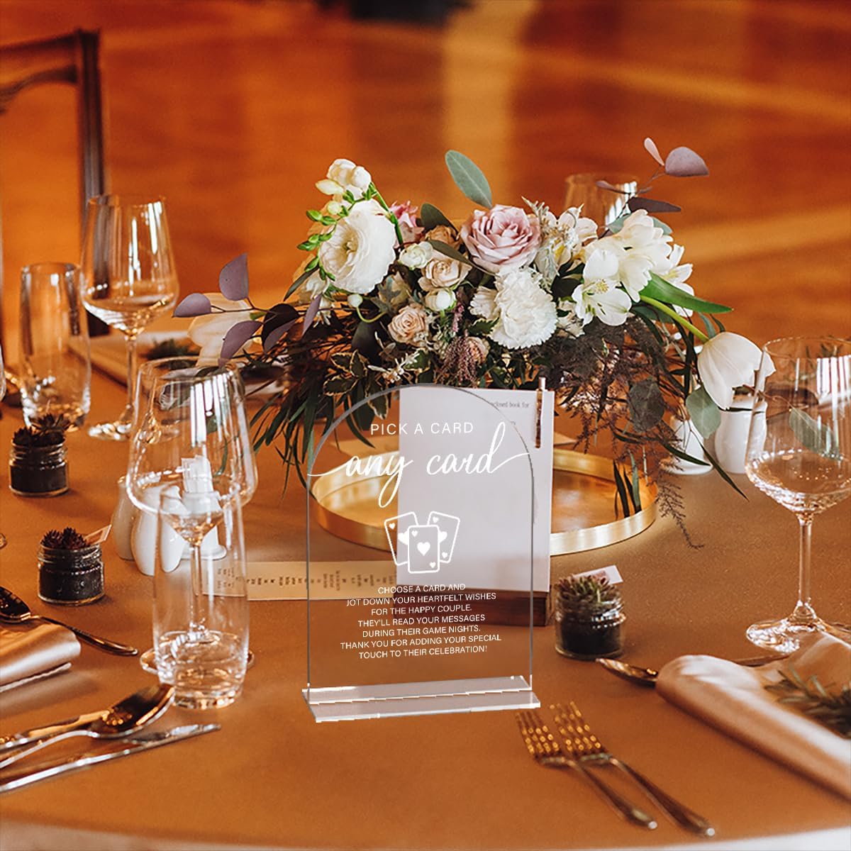 Acrylic Wedding Sign Pick A Card Sign for Wedding Wedding Signs for Ceremony Modern Calligraphy Arch Acrylic Table Top Sign for Wedding Reception and Event Party Table