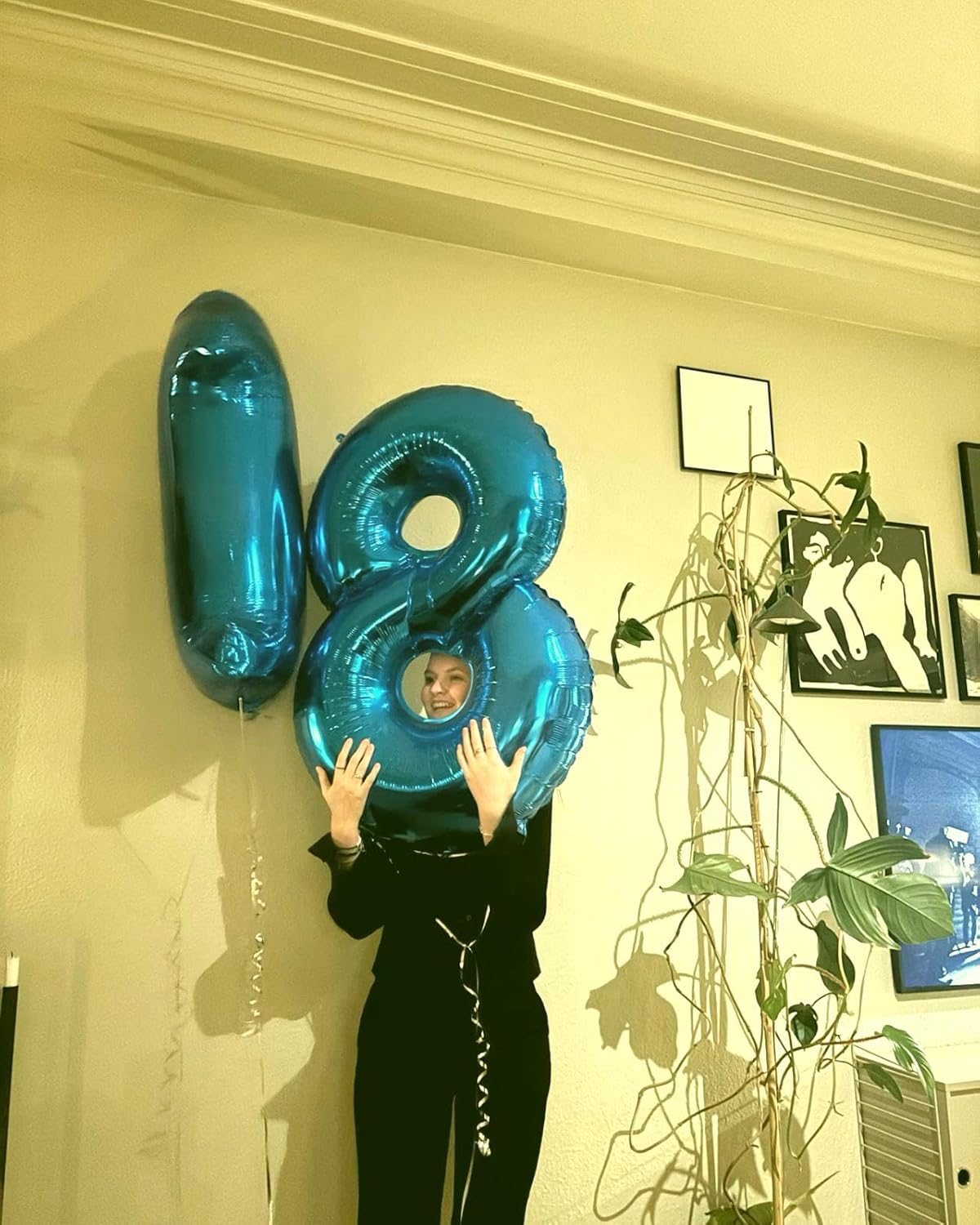 Blue Number 1 Balloon 40 inch, Number 1 Birthday Balloons for Boy Girl, Blue Foil One Balloon for 1st 10 11 12 16 18 Birthday Party, Anniversary Celebration Numbers Decorations