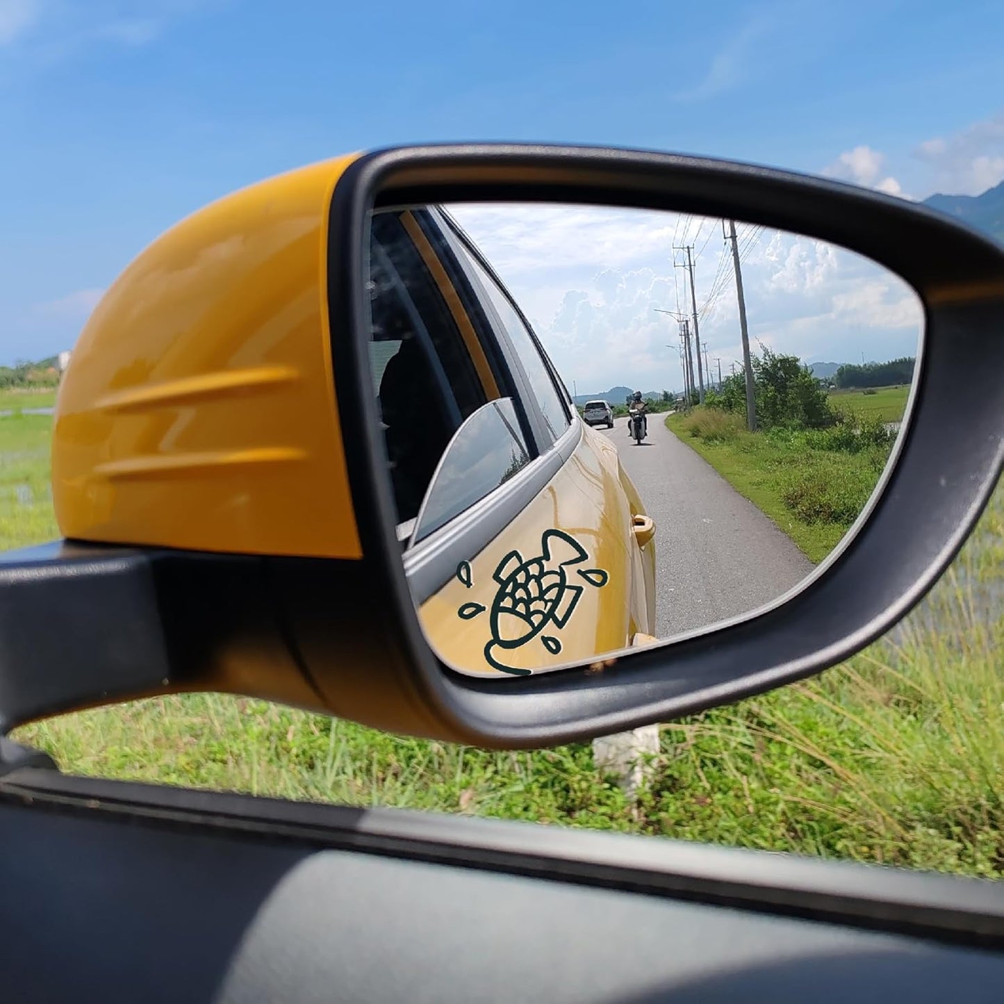 3pcs Custom Car Rearview Mirror Vinyl Decal Personalized Vehicle Rear View Window Sticker Auto Windshield Laptop Cup Label