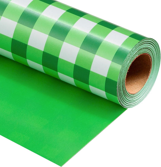Burymento Green Checkerboard Wrapping Paper, Gift Wrap for Birthday, Valentines, Mothers day, Graduation, Wedding, Fathers day, Baby Shower, Christmas (17in x 32.8ft)