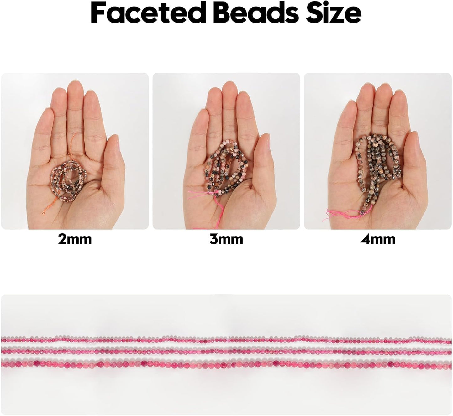 Song Xi 180pcs 2mm Natural Sunstone Gemstone Beads Faceted Round Loose Stone Beads for Jewelry Making