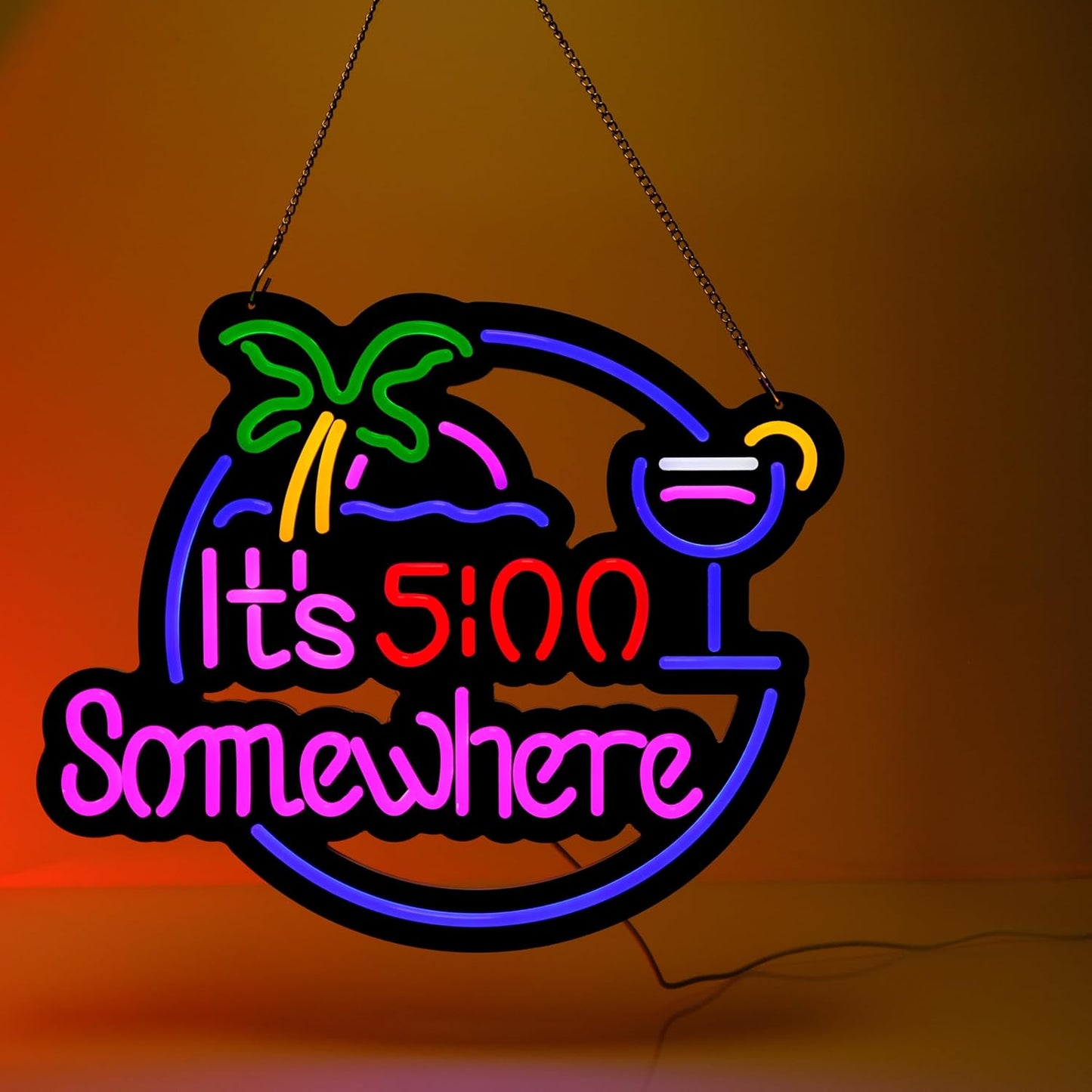 Ultrathin Its 5 00 O'clock Some Where Neon Sign Art Wall Lights for Bedroom Windows Glass Hotel Pub Cafe Wedding Birthday Party Gifts