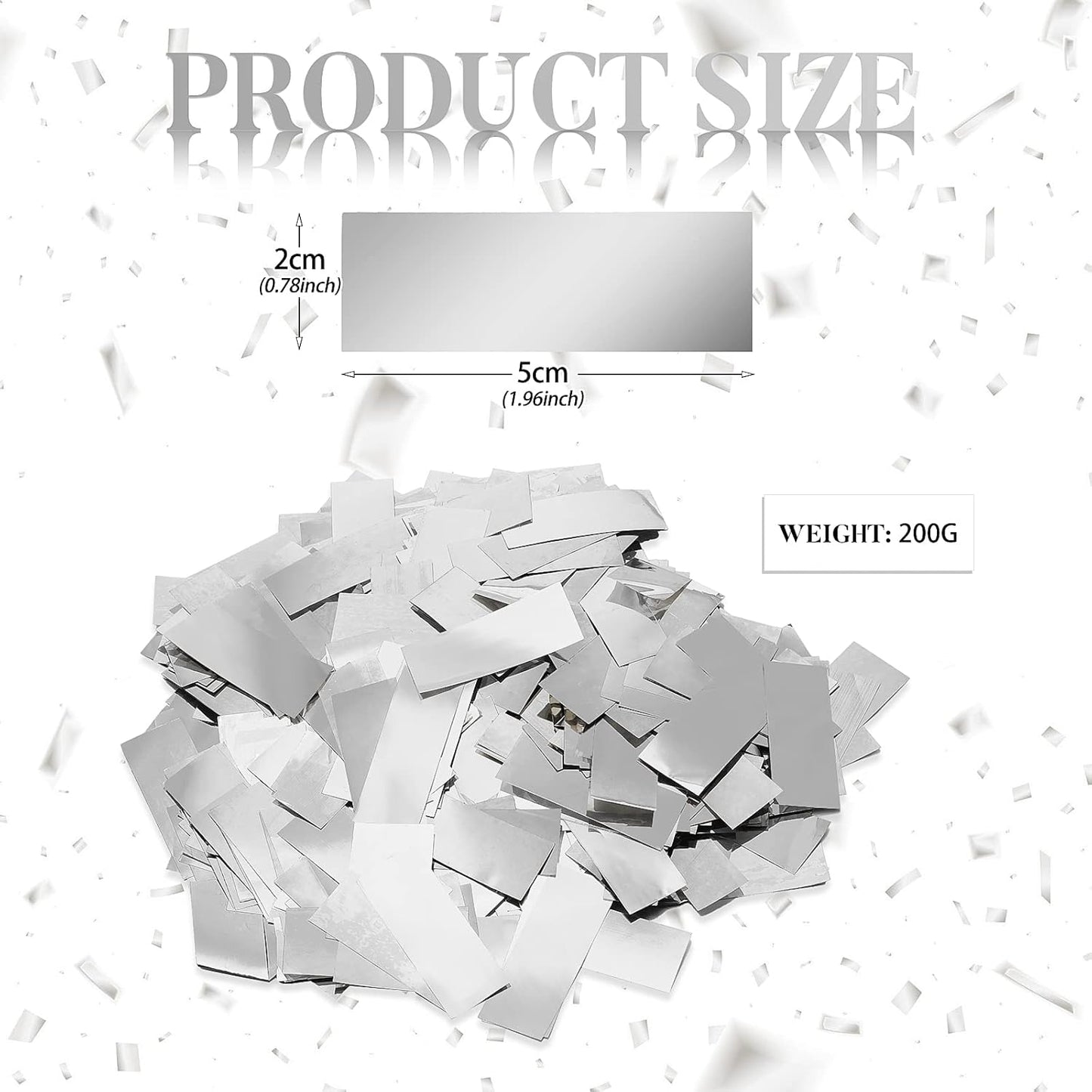 Sumind 200 Grams Gold Silver Large Metallic Confetti Rose Glitter Throwable Table Scatter Foil Confetti for Wedding Birthday Party Baby Shower Graduation Christmas Celebrations(Silver)