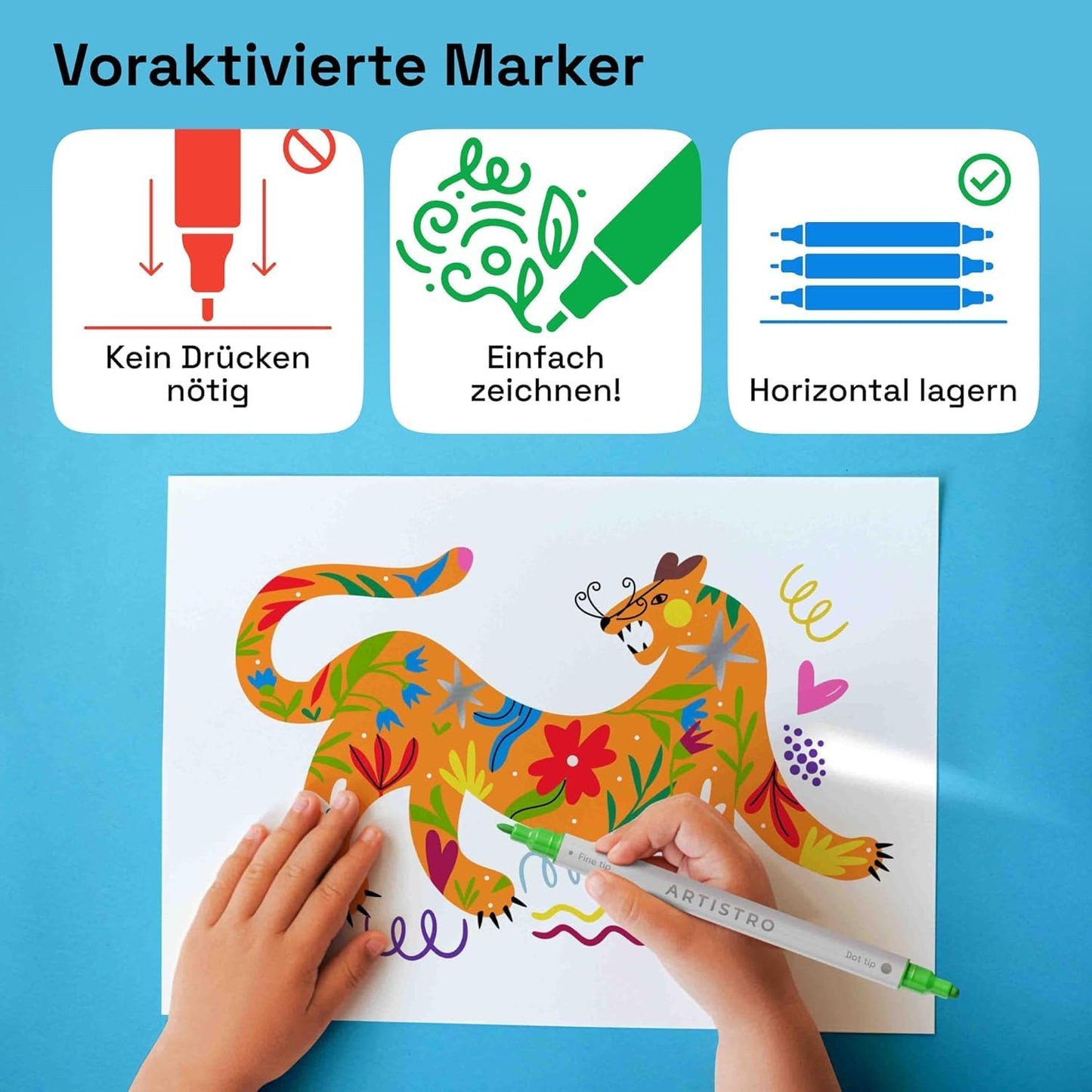 ARTISTRO 5 Black Dual-Tip Acrylic Paint Pens for Rock, Ceramic, Glass, Wood, Fabric - Black Markers for Acrylic Painting, 5mm Dot + 1mm Fine Tips