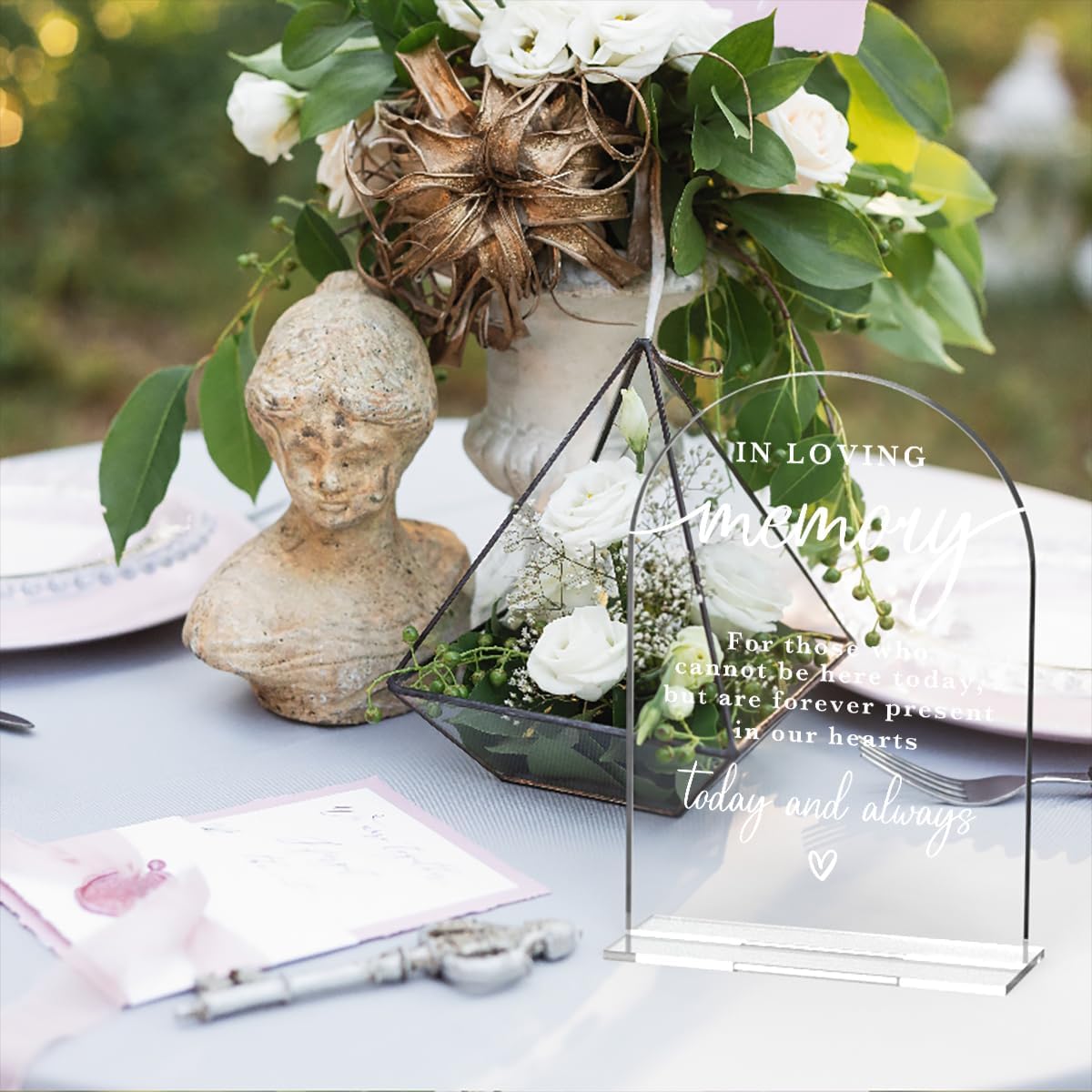 In Loving Memory Acrylic Wedding Sign Memory Table Sign for Wedding Wedding Signs for Ceremony Modern Calligraphy Arch Acrylic Table Top Sign for Wedding Reception and Event Party Table