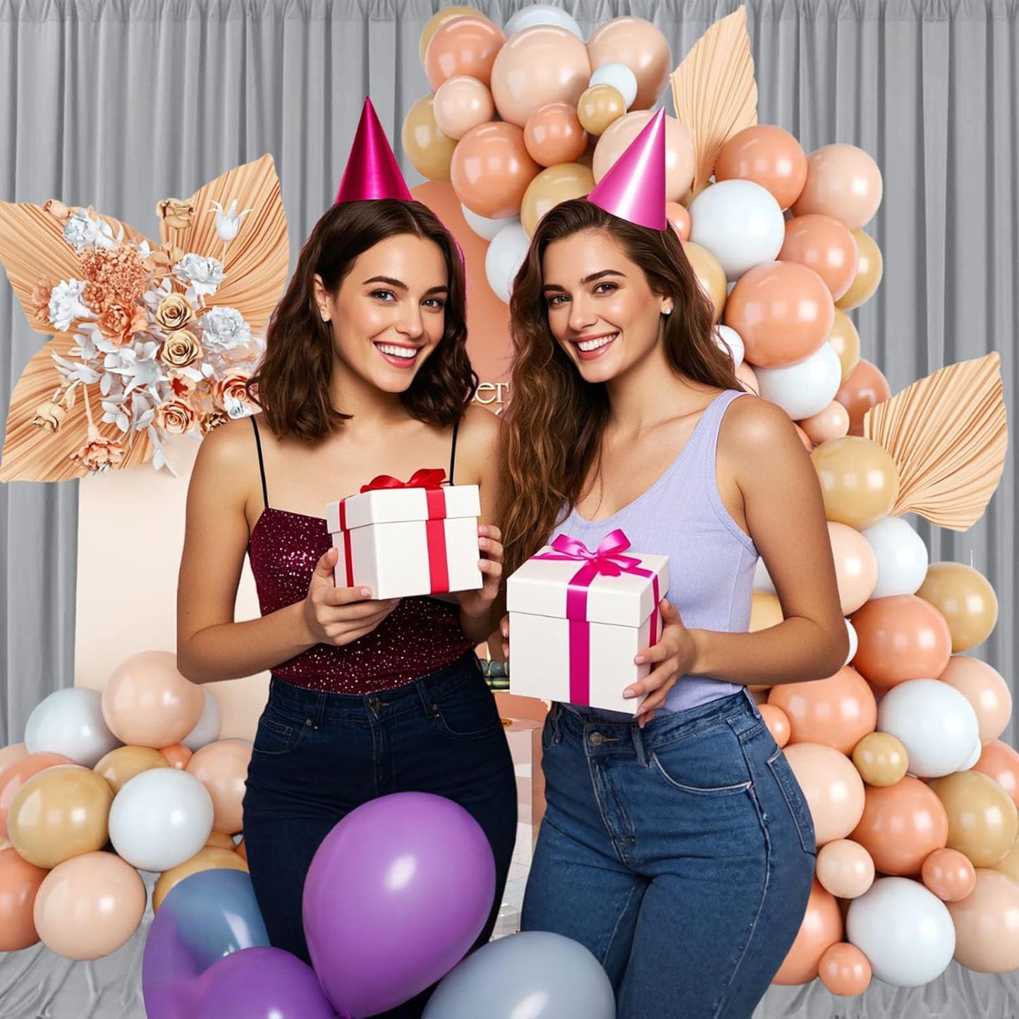 10ft x 10ft Dark Grey Backdrop Curtains for Parties, Fabric Satin Background Curtain with Rod Pockets for Weddings, Birthday, Baby Shower, Photography, Graduation Party Backdrop Drapes, 2 Panels