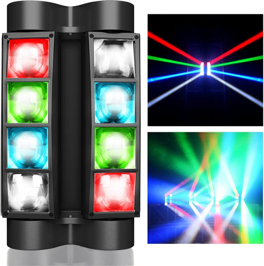 BETOPPER Stage Light, Moving Head DJ Light for Parties, RGBW 8x3W Spider LED Light, Sound Activated & DMX-512 Control for Party, Pub, Club, Wedding Event, Carnival Festival, Disco Stage Lighting