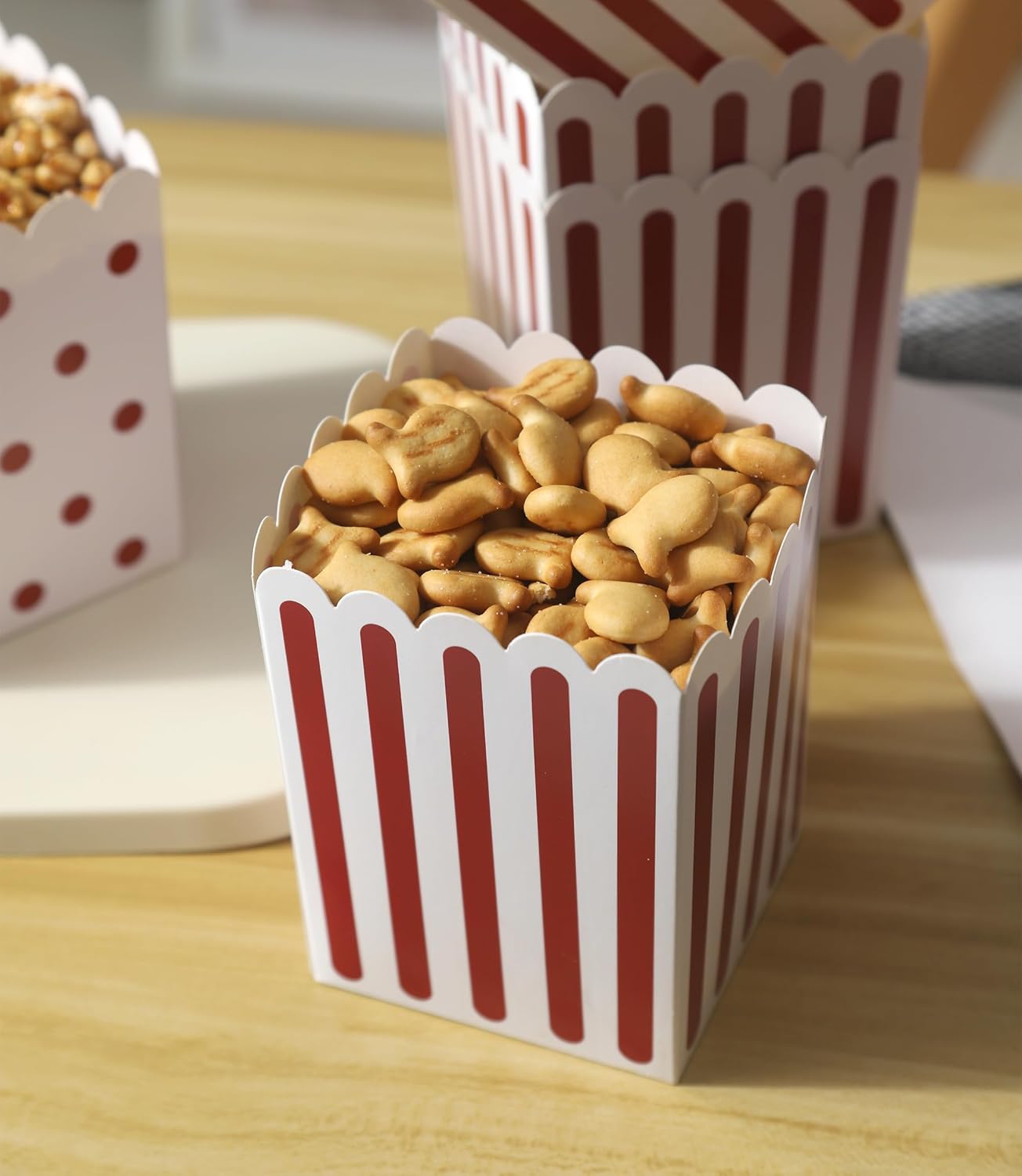Winoo Design 100 PK Mini Popcorn Boxes Bulk Paper Popcorn Bowl Containers Holders for Party, Movie Night Decorations