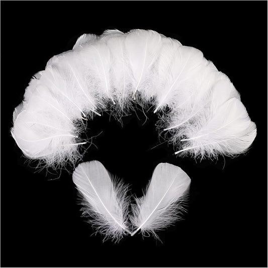 THARAHT 360pcs White Feathers 3-5 inch Craft Feathers Assorted Rainbow Colors Feathers for Kids for DIY Handmade Wedding Home Party Decorations Natural Feather