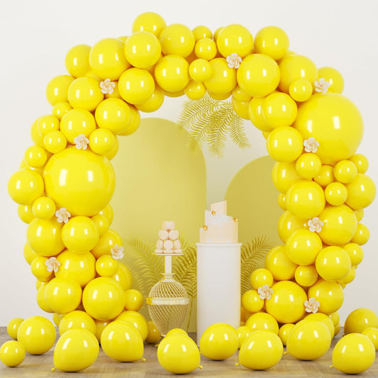 90pack Yellow Balloons Different Size 18/12/10/5 Inch Yellow Balloon Garland Arch Kit for Graduation, Wedding, Birthday, Baby Shower, Sunflower and Honeybee Theme Party Decorations