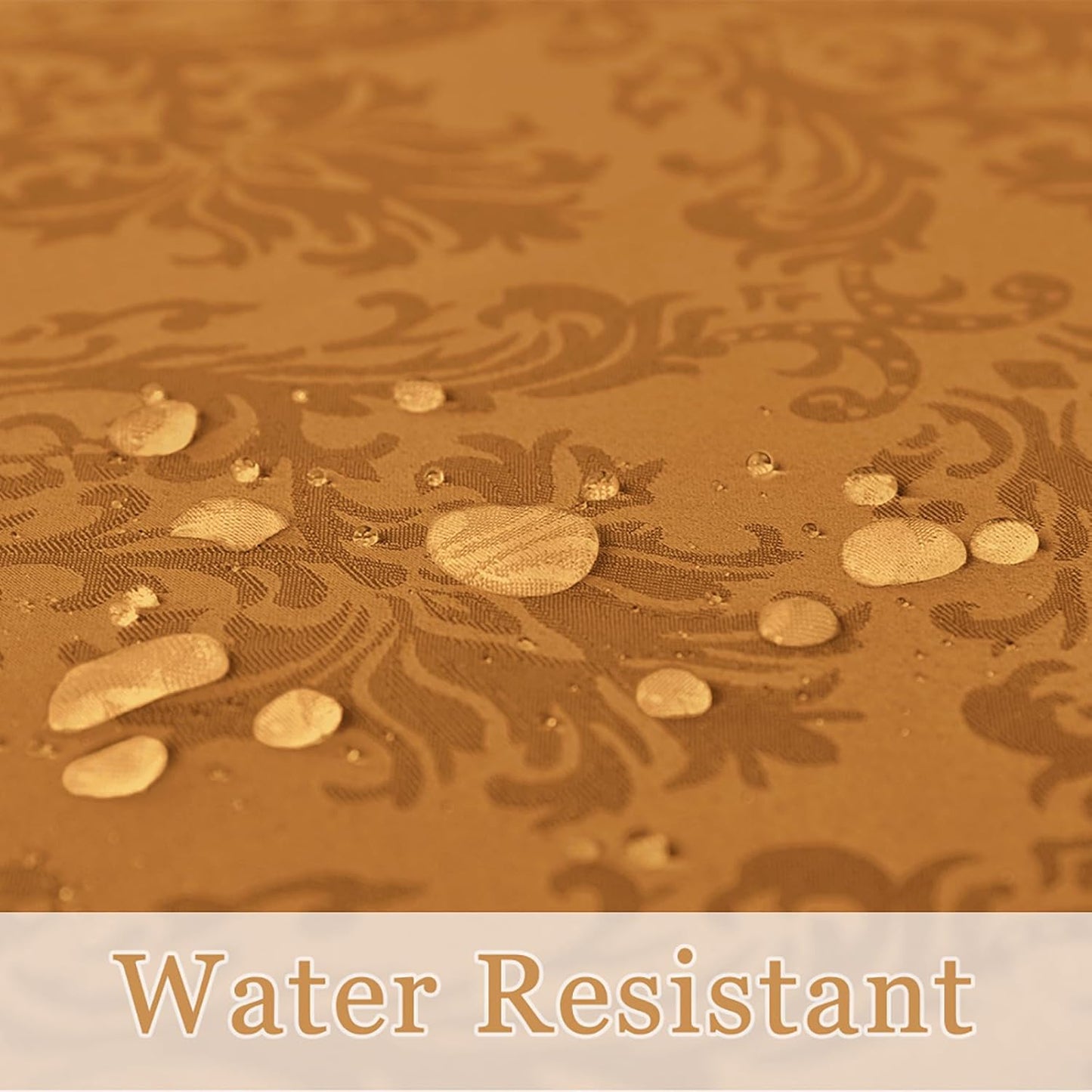 Square Table Cloth - 52 x 52 Inch Brown Jacquard Tablecloths Damask Design Spillproof Wrinkle Resistant Shrinkproof Soft Tablecloth Polyester Oblong Table Cover for Kitchen Dinning Party Tabletop