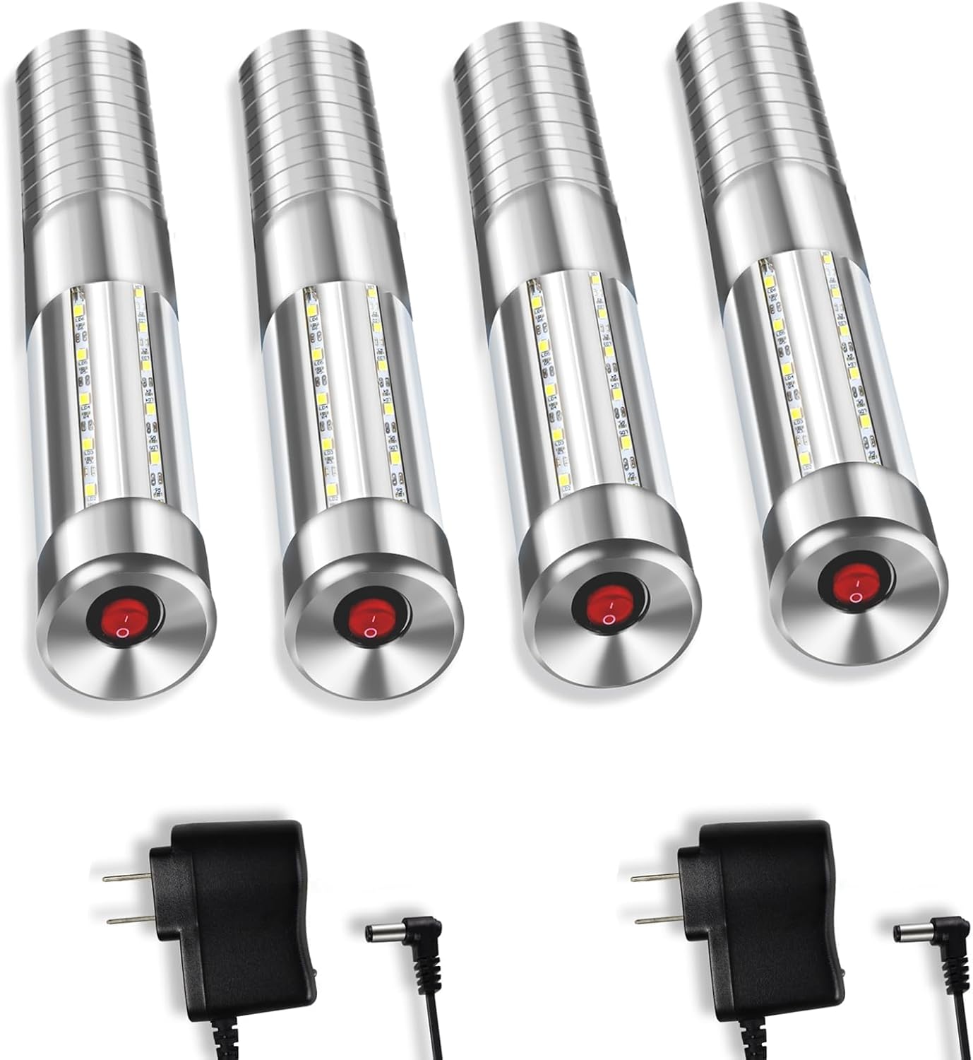 Strobe Baton Light,Stage Handheld Light,Champagne Bottle Sparklers, Recharge led Bottle Service Lights - for Bar Club Birthday Weddings Parties (Sliver 4 PC)