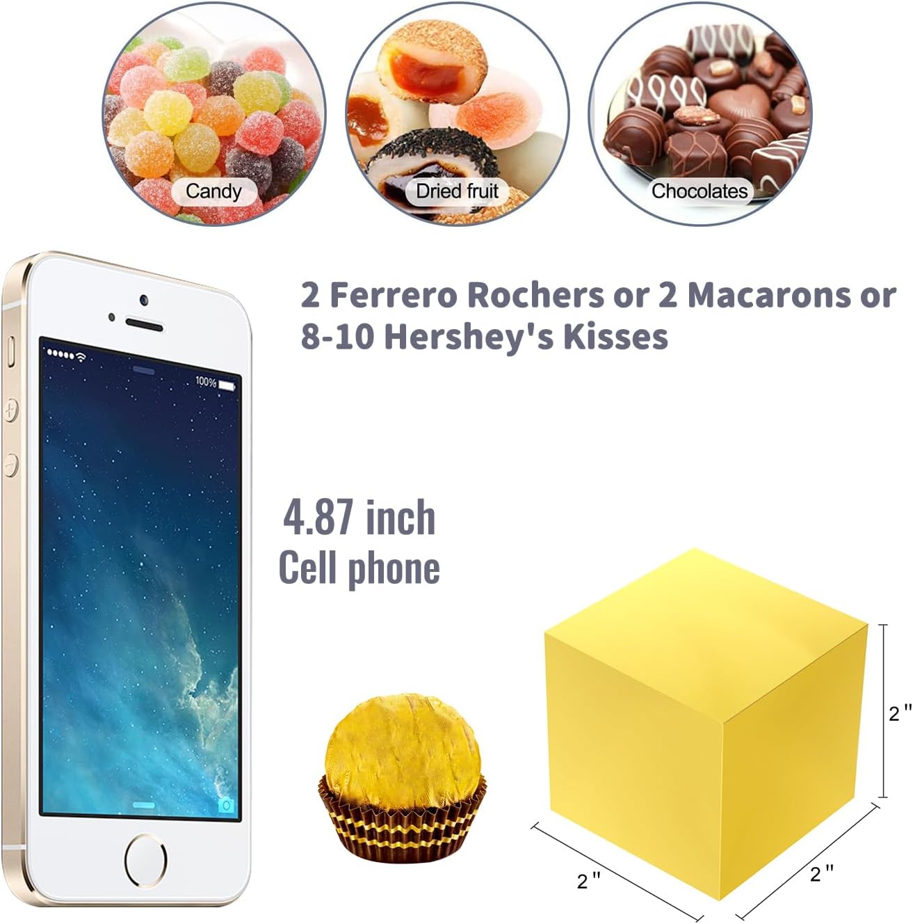 50 Pack Small Gift Boxes, 2x2x2 Favor Boxes Gold Paper Gift Boxes with Lids for Presents, Crafting, Cupcake Boxes, Gifts, Candy Boxes for Wedding Party Bridal Shower Baby Shower Favors