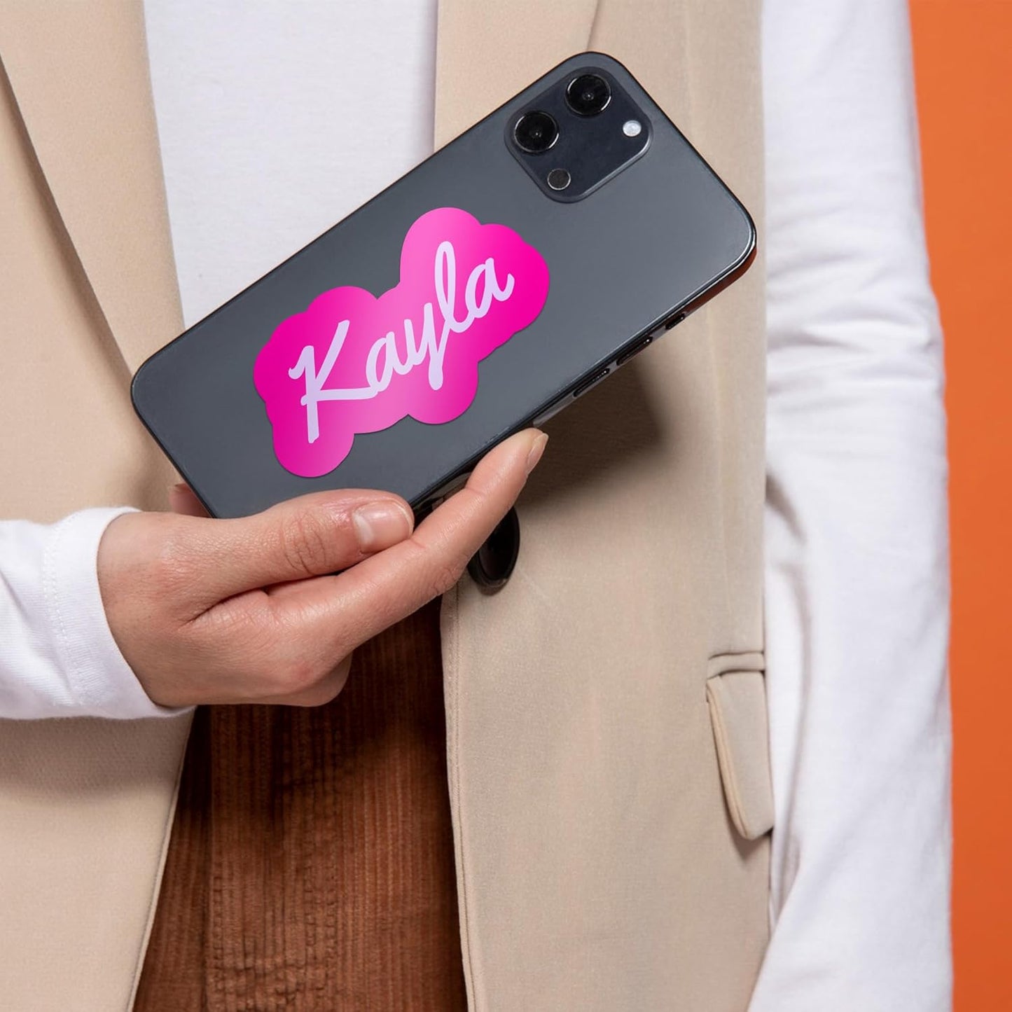 VulgrCo Custom Name Vinyl Stickers - Customizable Full Color Print Text Personalized to You Decal for Water Bottle, Phone, Bumper, Window, More! Waterproof, Dishwasher Safe, UV and Fade Resistant