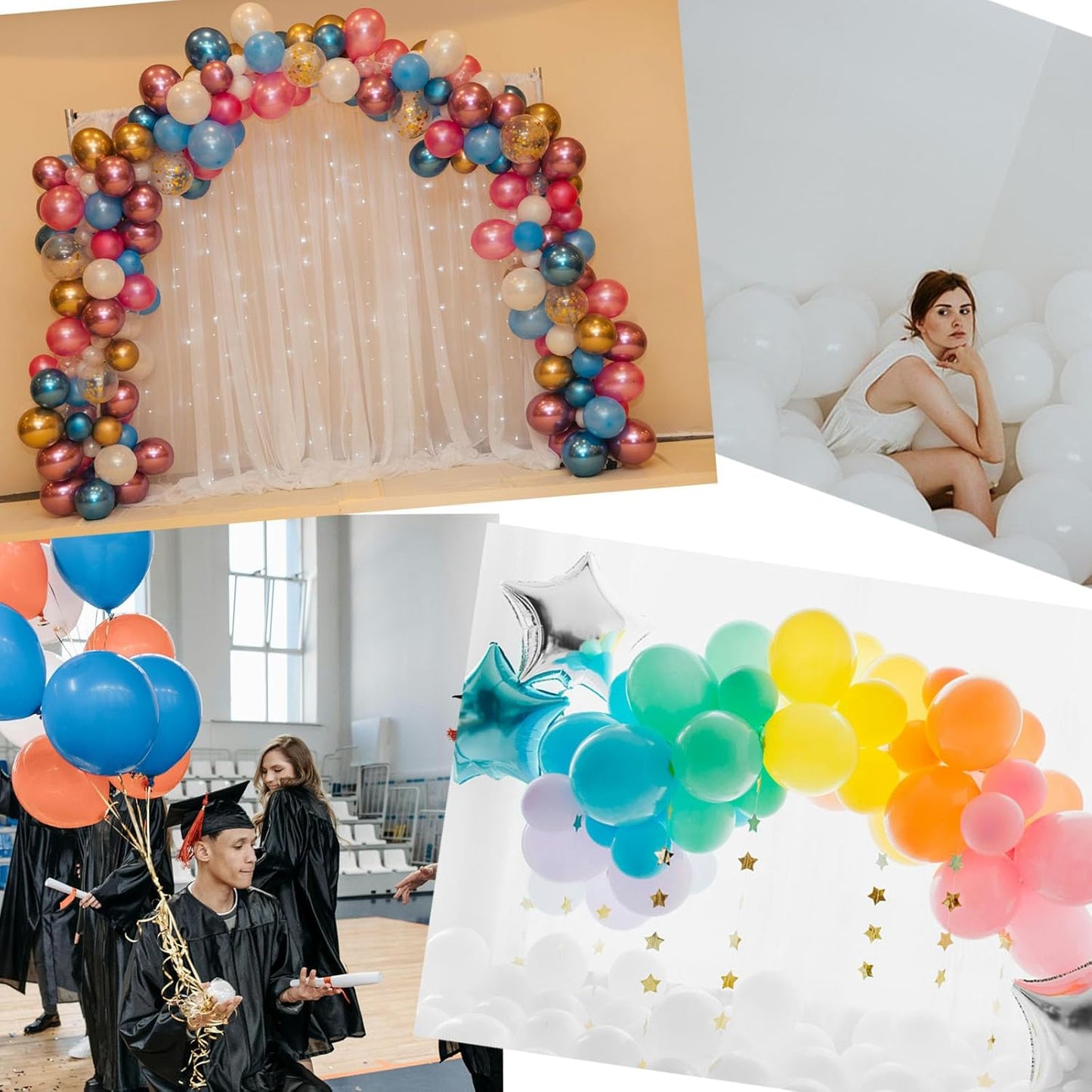 200pcs Plastic Balloon Clips Ties for Sealing H Shape Bulk Balloon Ties Clips Tool for Birthday Wedding Baby Shower Party Decorations