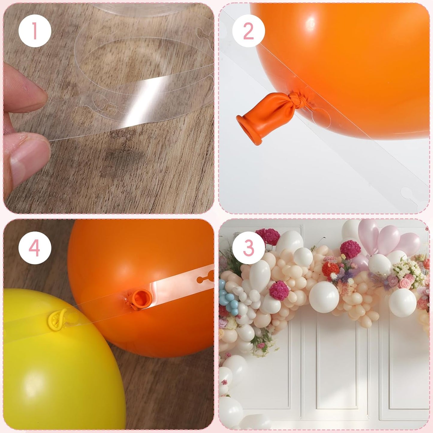 Balloon Arch Strip 10 Rolls 164 Feet Double Hole Tape Strip Balloon Decorating Arch Garland Strips Kit for Wedding Birthday Christmas Valentines Party