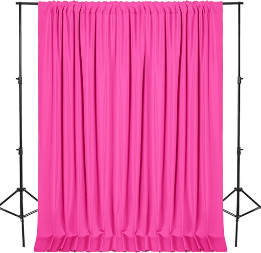 DWCN 10x7 FT Backdrop Curtains for Parties, Photography Backdrop Drapes with Rod Pockets for Wedding Decorations Stage Birthday Family Gatherings, 2 Panels 5ft x 7ft, Fuchsia