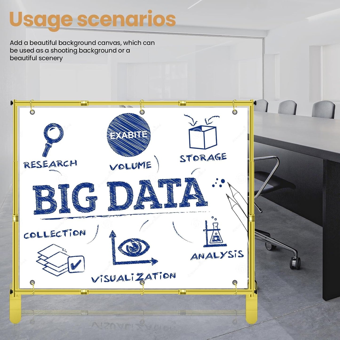 Jiang&Rong 10x10ft Heavy Duty Backdrop Stand Kit - Adjustable Step and Repeat Photo Banner Stand for Photography, Trade Shows, Photo Booths, Events(Golden)