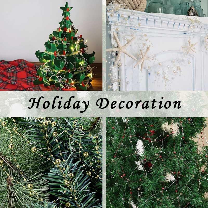 50pcs Pearls String Beads of Pearls, 10+5mm Silver Artificial Pearl String for Floating Candles Centerpieces, Vase Filler, Wedding Centerpiece Christmas Party Decor