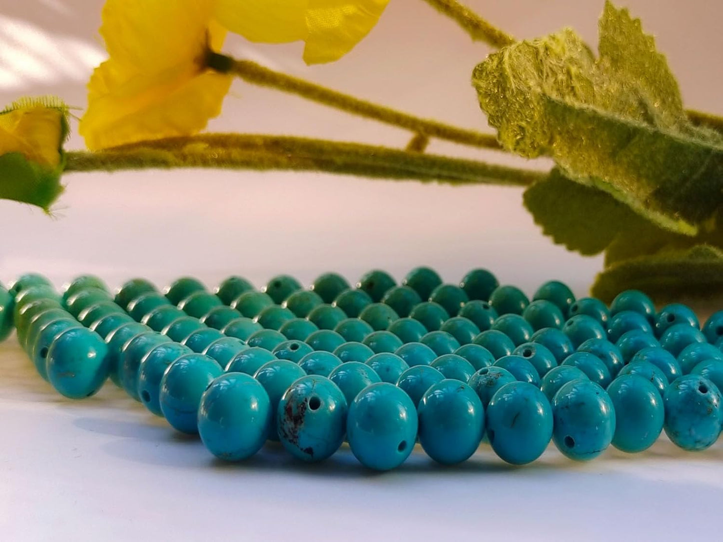 Stone Beads 8mm 100pcs Blue Turquoise Beads Round Loose Gemstones Beads for Bracelet Necklace Jewelry Making (8mm, 60825 Blue Turquoise)
