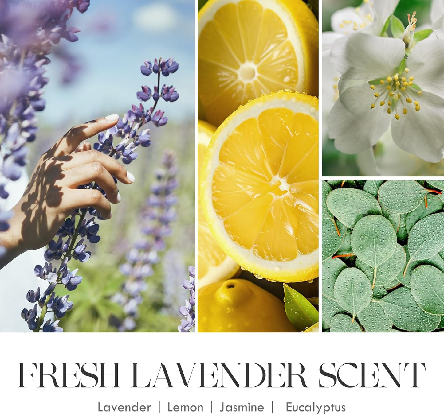 AOOVOO Lemon Lavender Scented Candle - Lavender, Soy Wax, Aromatherapy, 9oz