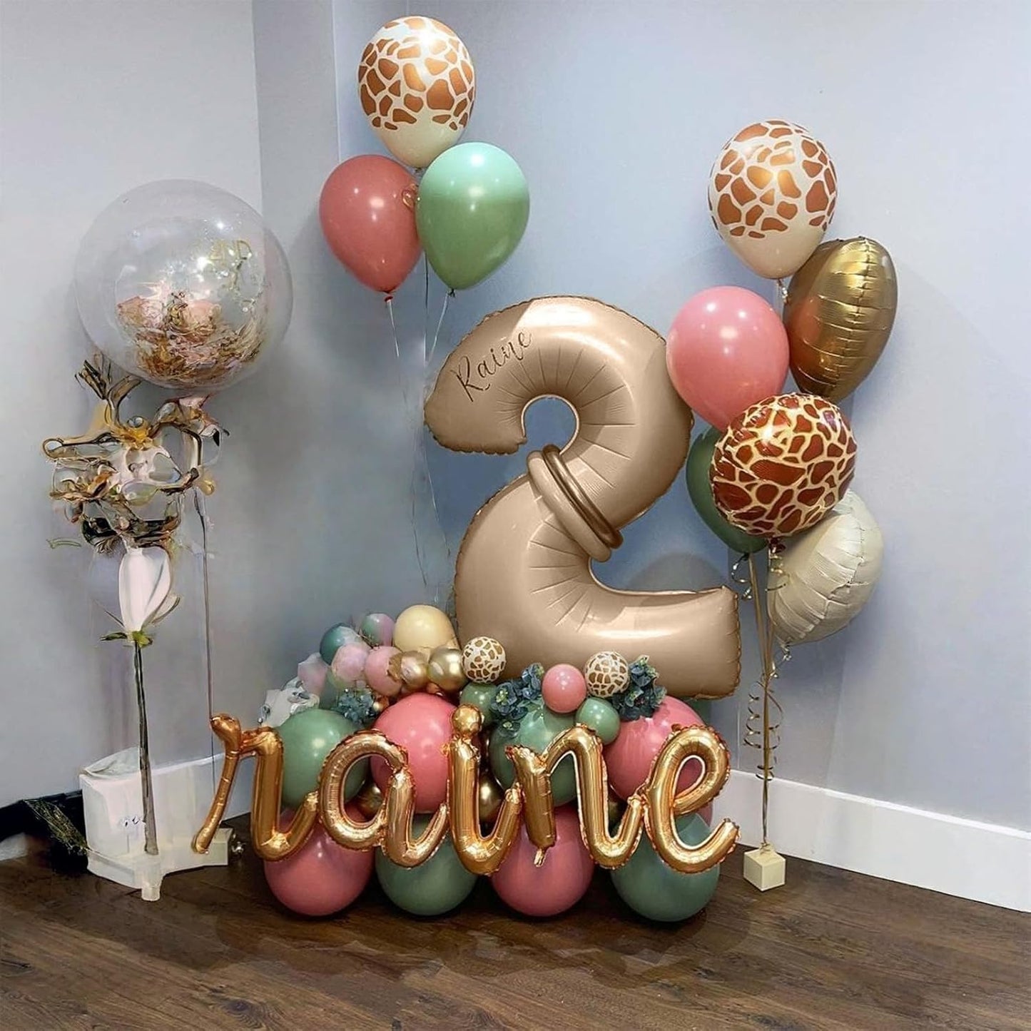 Apricot Number 3 Balloon for Girls Boys, 40 Inch Large Nude Number 0-9 Foil Balloons Set, Tan Digital 3 Balloons for Women Men Birthday Graduation Anniversary Party Decorations Celebration Supplies
