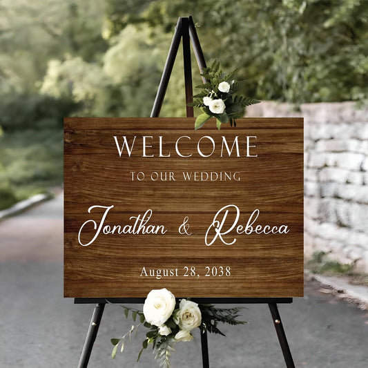 Welcome To Our Wedding Sign, Engagement Party Sign, Stand, Rustic Decorations For Ceremony, Custom Sign