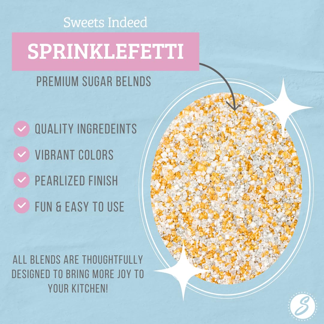 Sweets Indeed Sprinkles, Edible Sprinkle Sugar Mix, Perfect for Cake Decorations, Baking, Ice Cream, Cookies, Cupcake Topper, 5 ounces (Glitz)