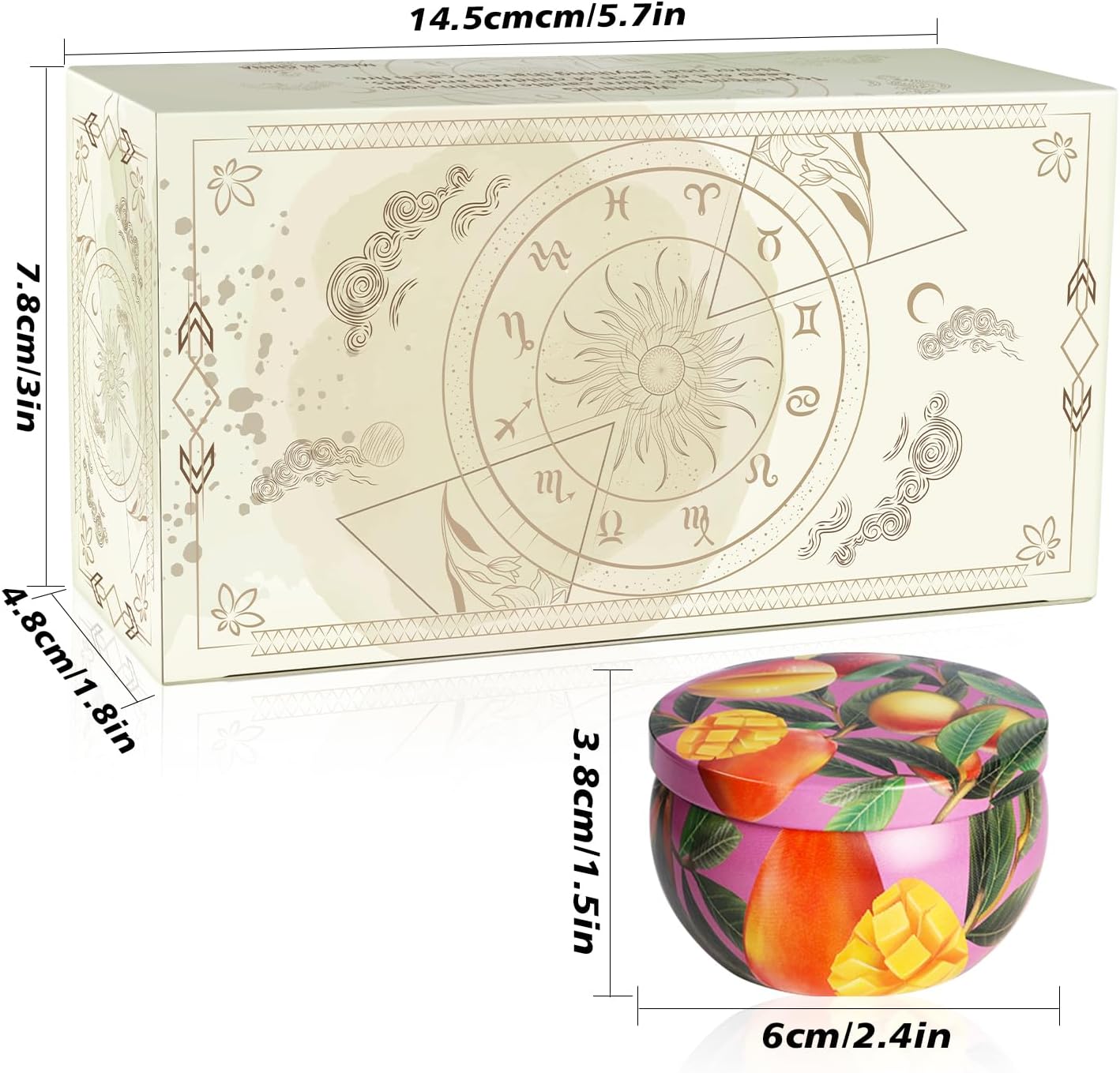 2 Pack Lemon and Mango Flavors Scented Candle 2.5 oz Aromatherapy Candles for Home Decor Candle,Party,Travel, Spa, Bath, Yoga